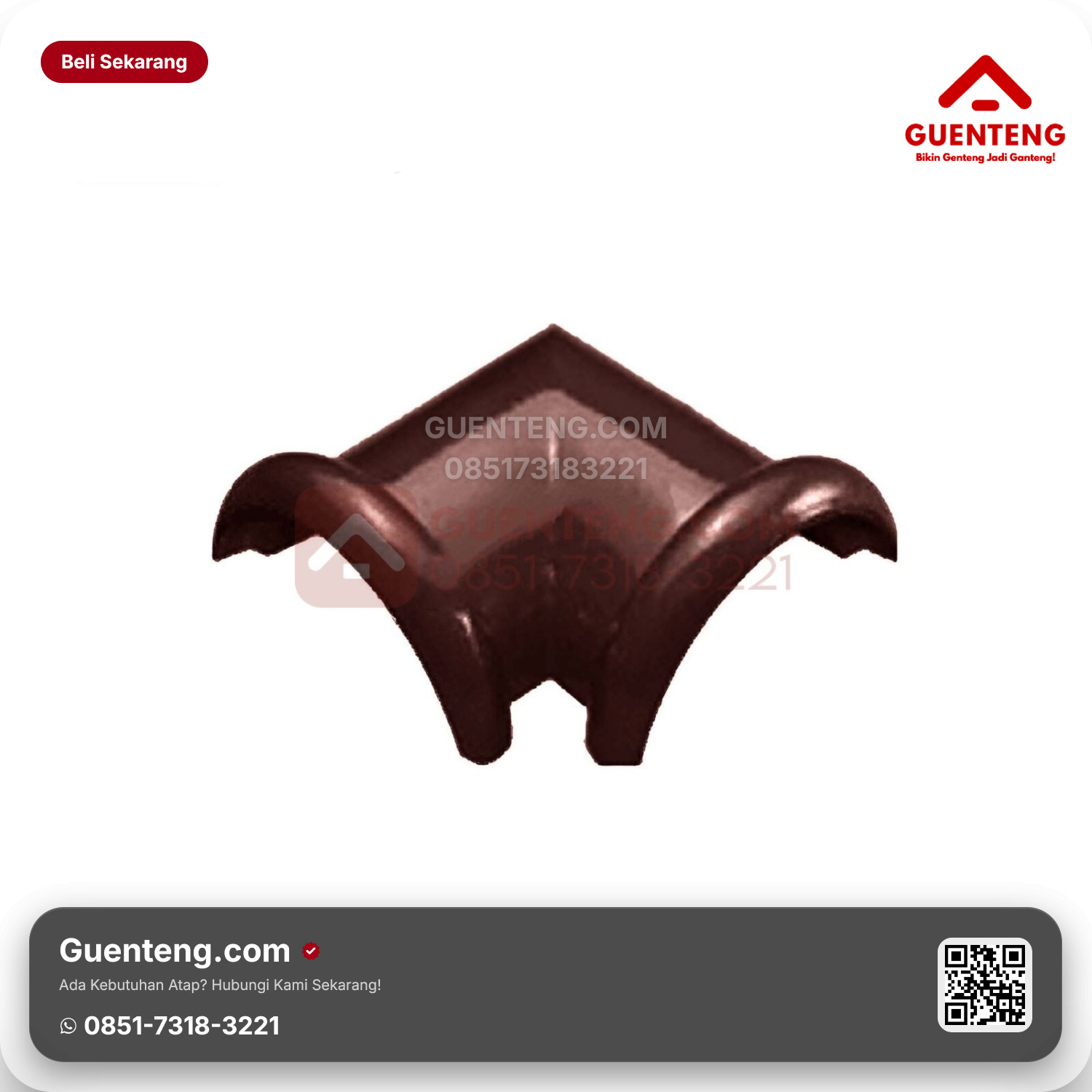 Genteng Keramik Nok 2 Arah Kanmuri Milenio Aksesoris Wine Red Grade