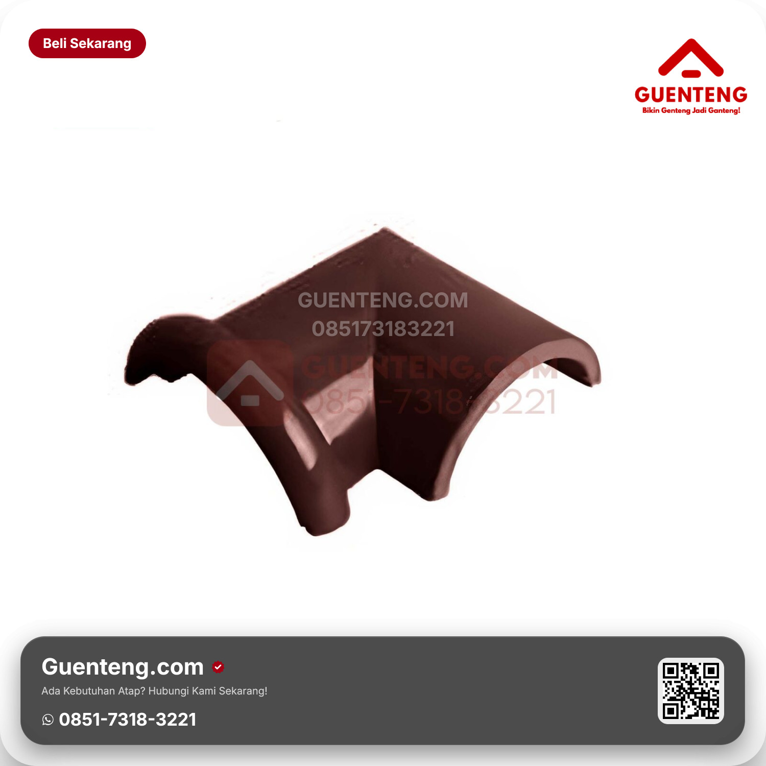 Genteng Keramik Nok 2 Arah Kiri Kanmuri Milenio Aksesoris Padma Red Grade