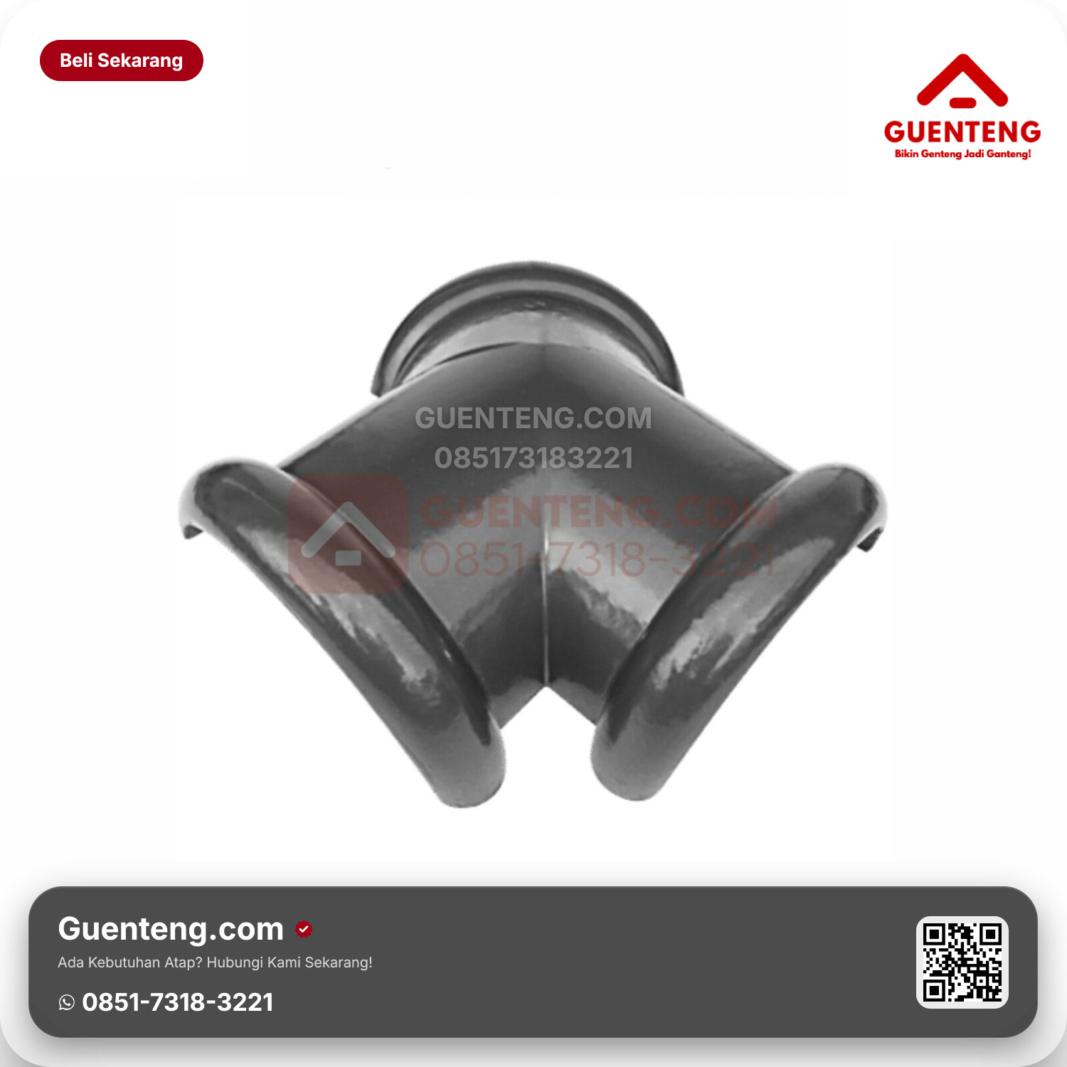 Genteng Keramik Nok 3 Arah Kanmuri Milenio Aksesoris Galaxy Silver Grade 1