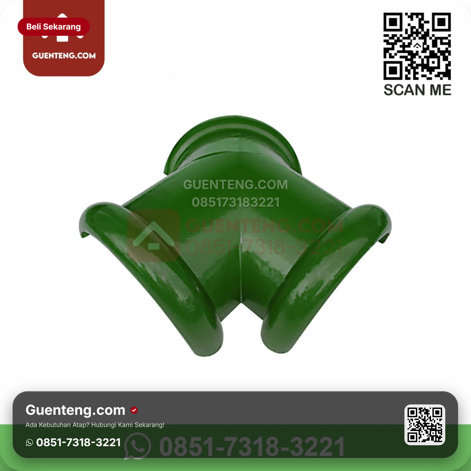 Genteng Keramik Kanmuri – Milenio Aksesoris Genteng Nok 3 Arah Kanmuri Milenio Grade 1 Green