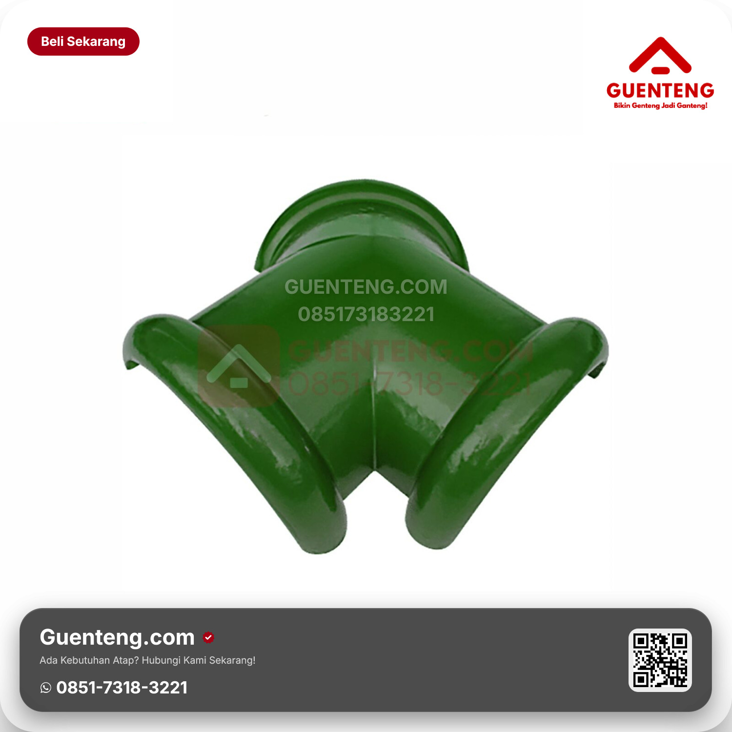 Genteng Keramik Nok 3 Arah Kanmuri Milenio Aksesoris Green Grade 2