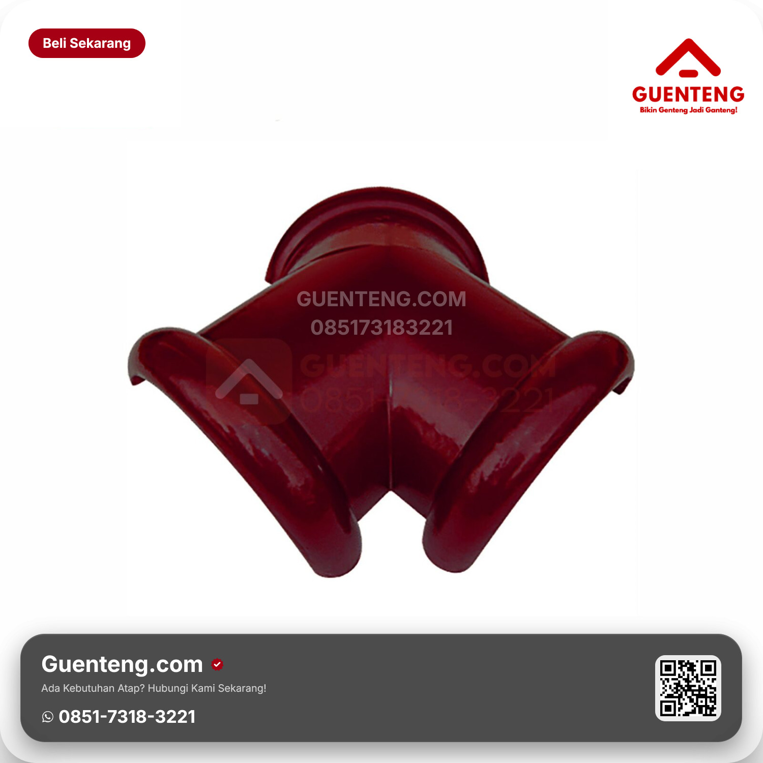 Genteng Keramik Nok 3 Arah Kanmuri Milenio Aksesoris Maroon Grade 2