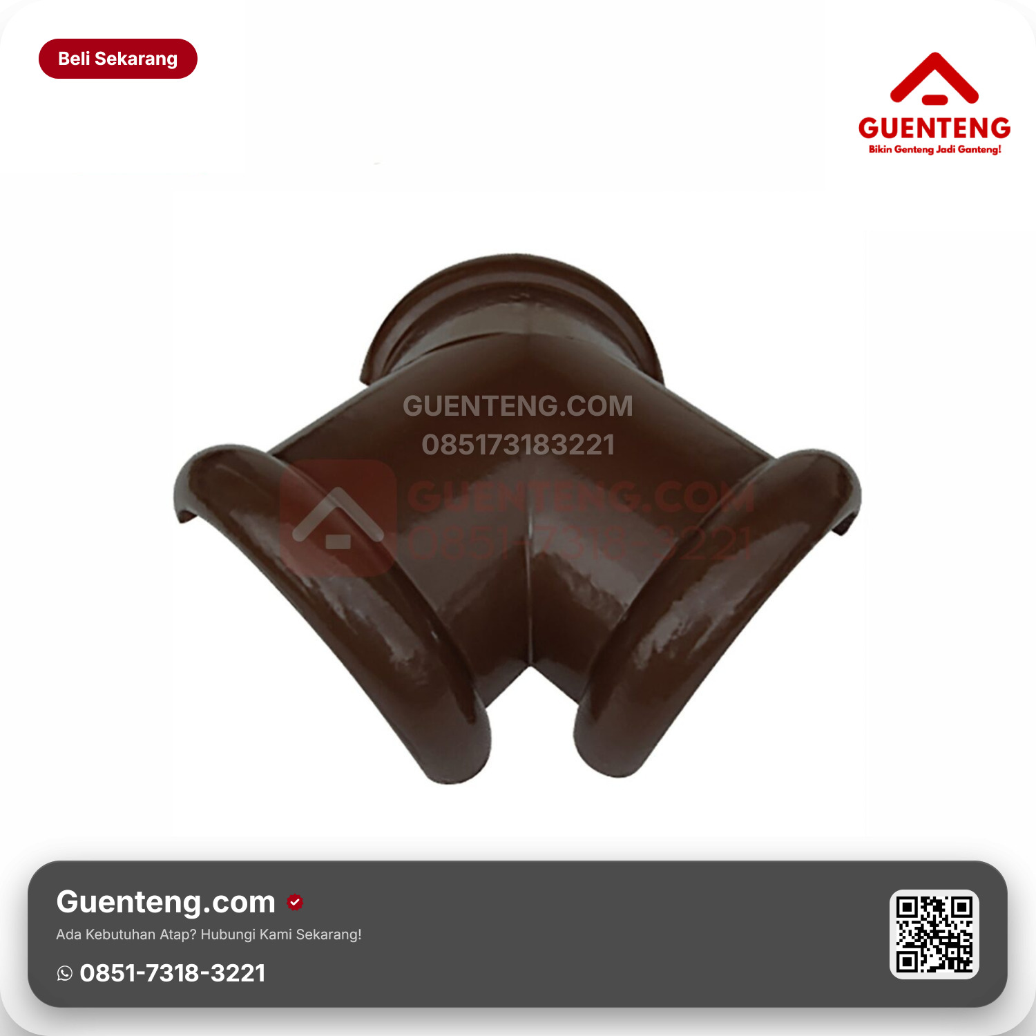 Genteng Keramik Nok 3 Arah Kanmuri Milenio Aksesoris Medi Brown Grade 1
