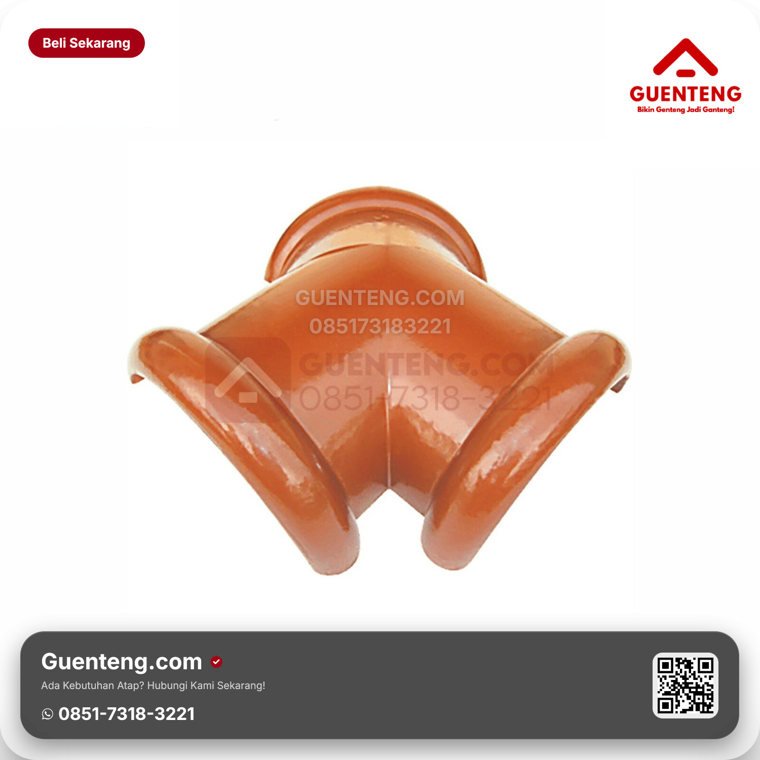 Genteng Keramik Nok 3 Arah Kanmuri Milenio Aksesoris Unglazed Grade 2