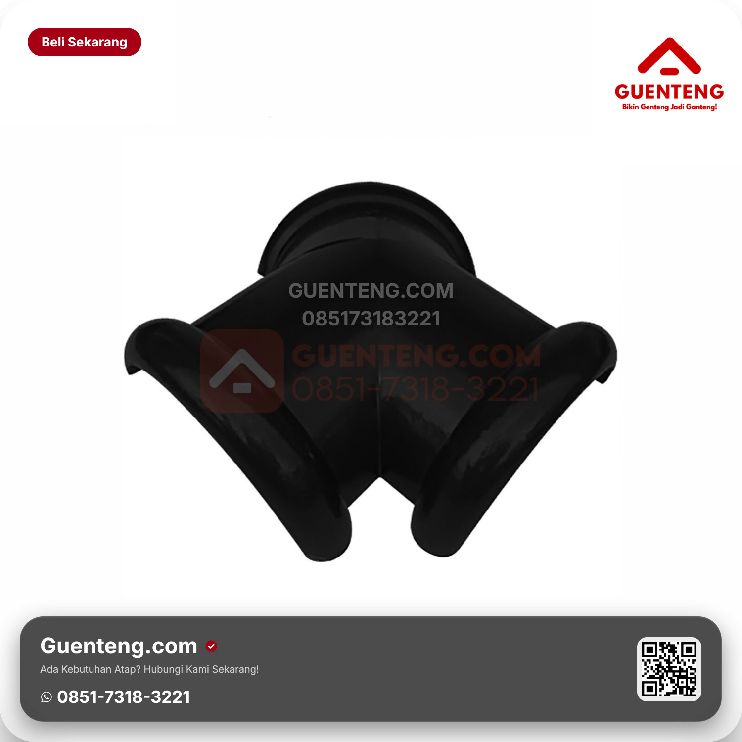 Genteng Keramik Nok 3 Arah Kanmuri Milenio Aksesoris Volcanic Black Grade 1
