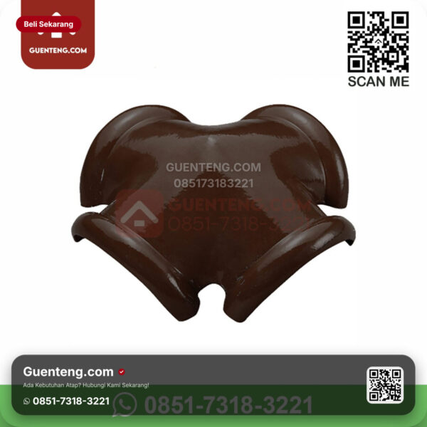 Keramik Kanmuri Kanmuri Milenio Genteng Nok 4 Arah Jurai Kanmuri Milenio Grade 1 Medi Brown Pcs