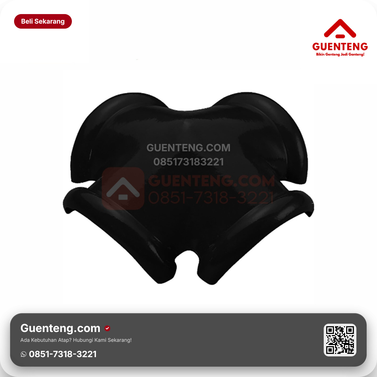 Genteng Keramik Nok 4 Arah Jurai Kanmuri Milenio Aksesoris Volcanic Black Grade 2