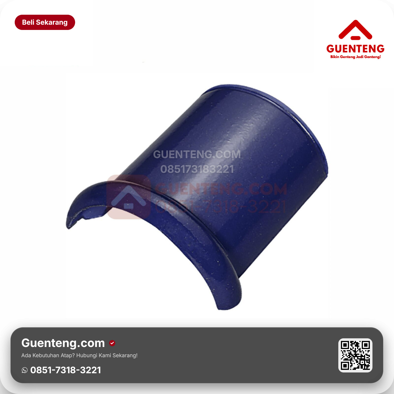 Genteng Keramik Nok Atas Kanmuri Milenio Aksesoris Admiral Blue Grade 2