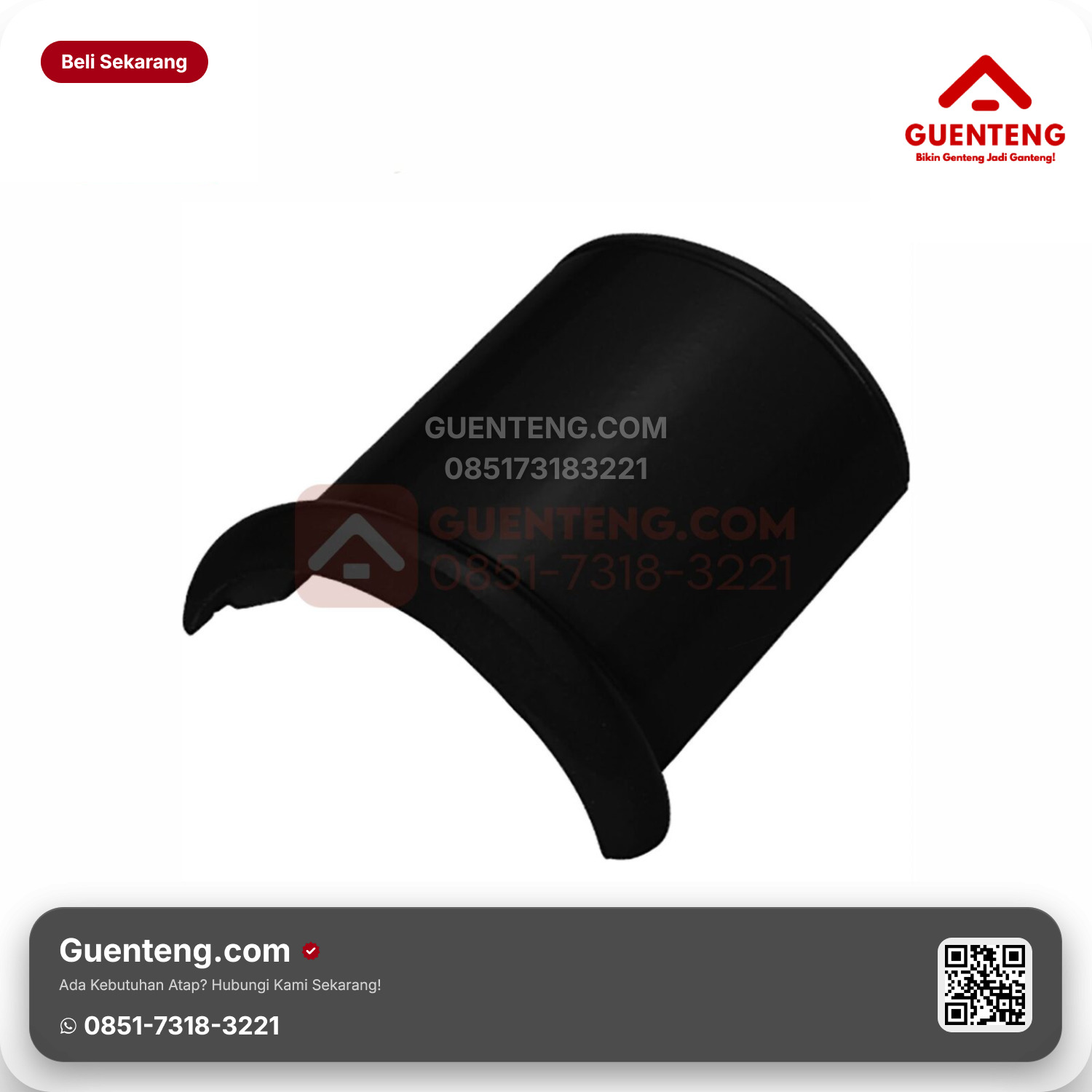 Genteng Keramik Nok Atas Kanmuri Milenio Aksesoris Diamond Black Grade 1