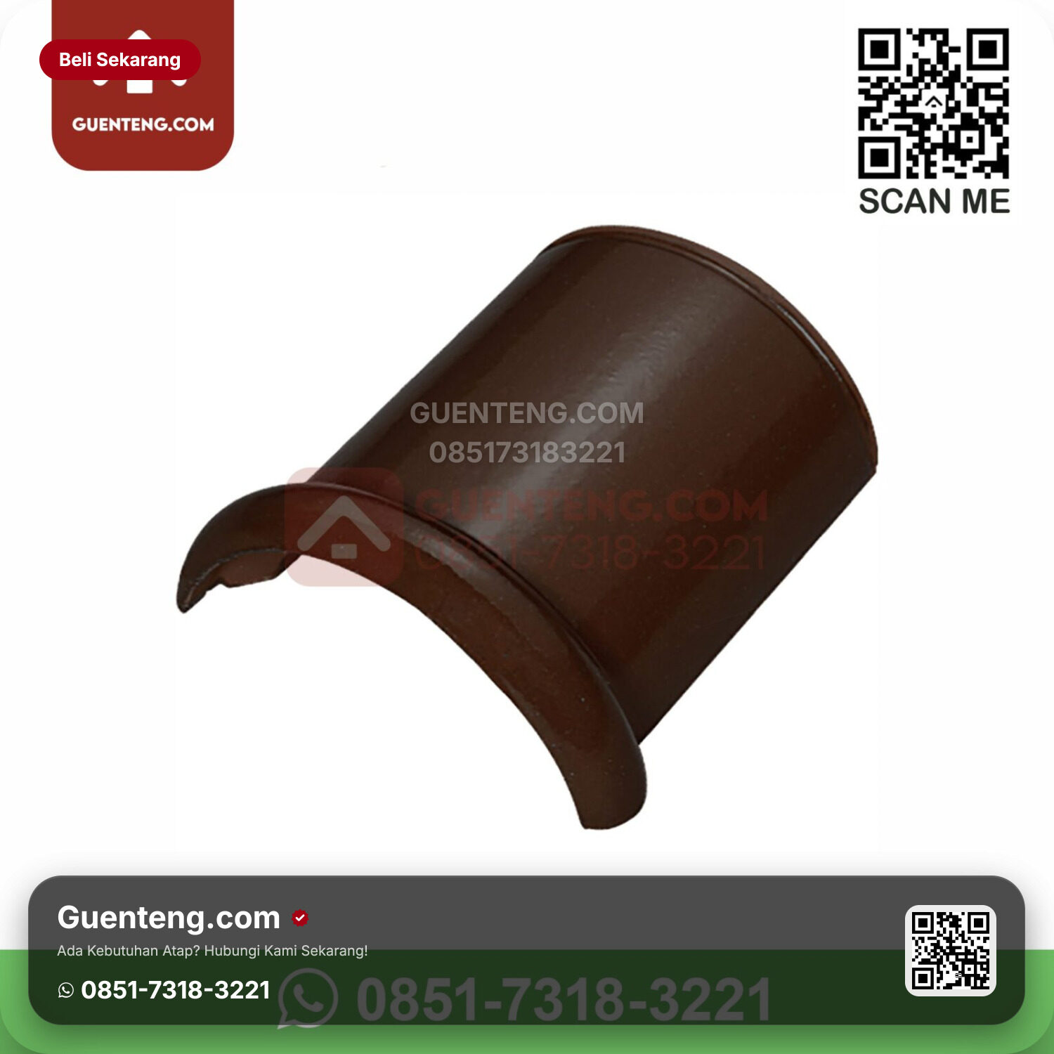 Genteng Keramik Kanmuri – Milenio Aksesoris Genteng Nok Atas Kanmuri Milenio Grade 1 Brown