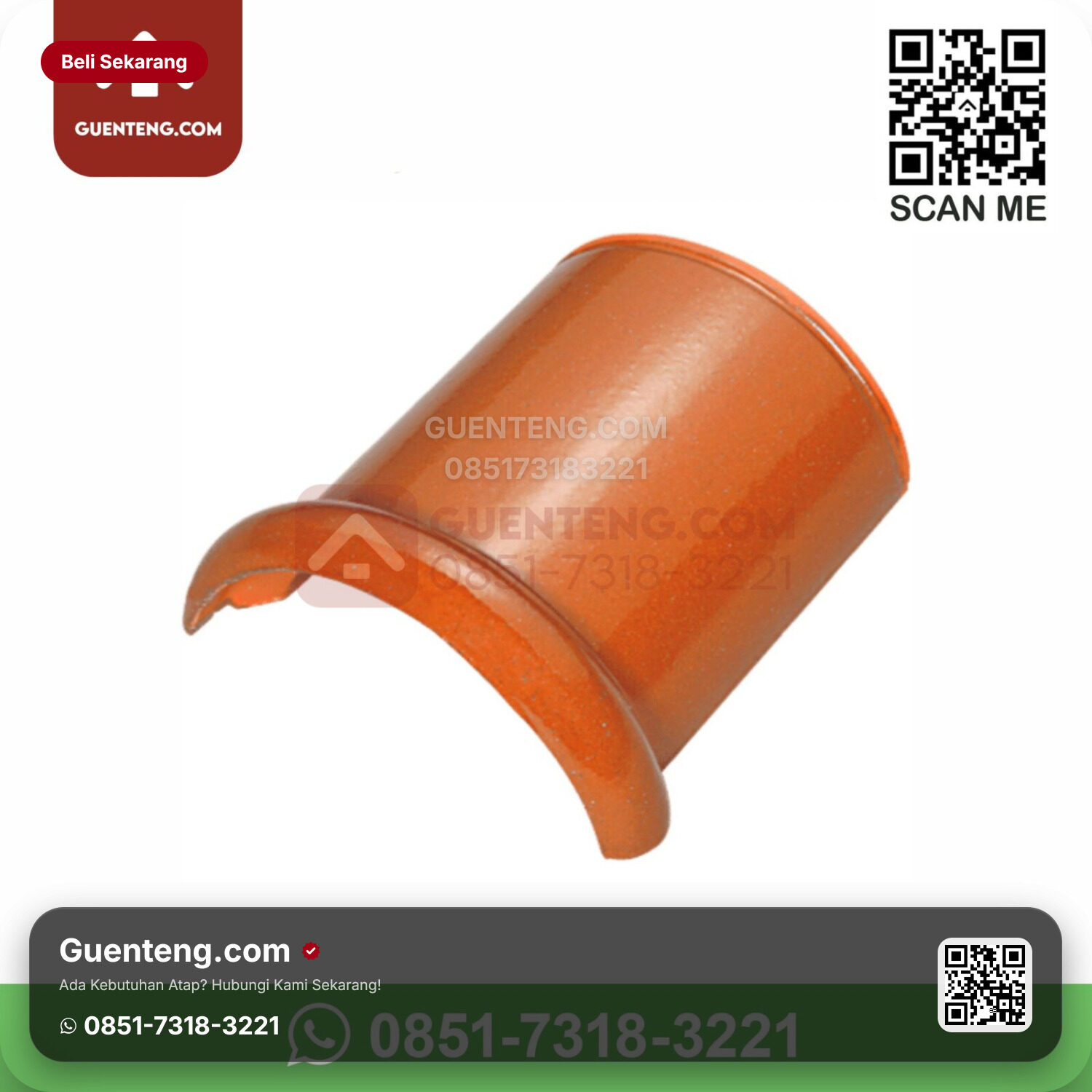 Keramik Kanmuri Kanmuri Milenio Genteng Nok Atas Kanmuri Milenio Grade 1 Unglazed Pcs