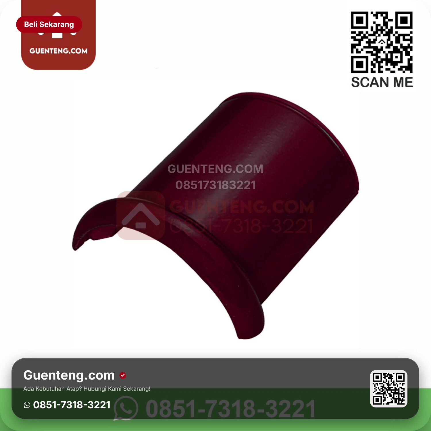 Genteng Keramik Kanmuri – Milenio Aksesoris Genteng Nok Atas Kanmuri Milenio Grade 1 Wine Red