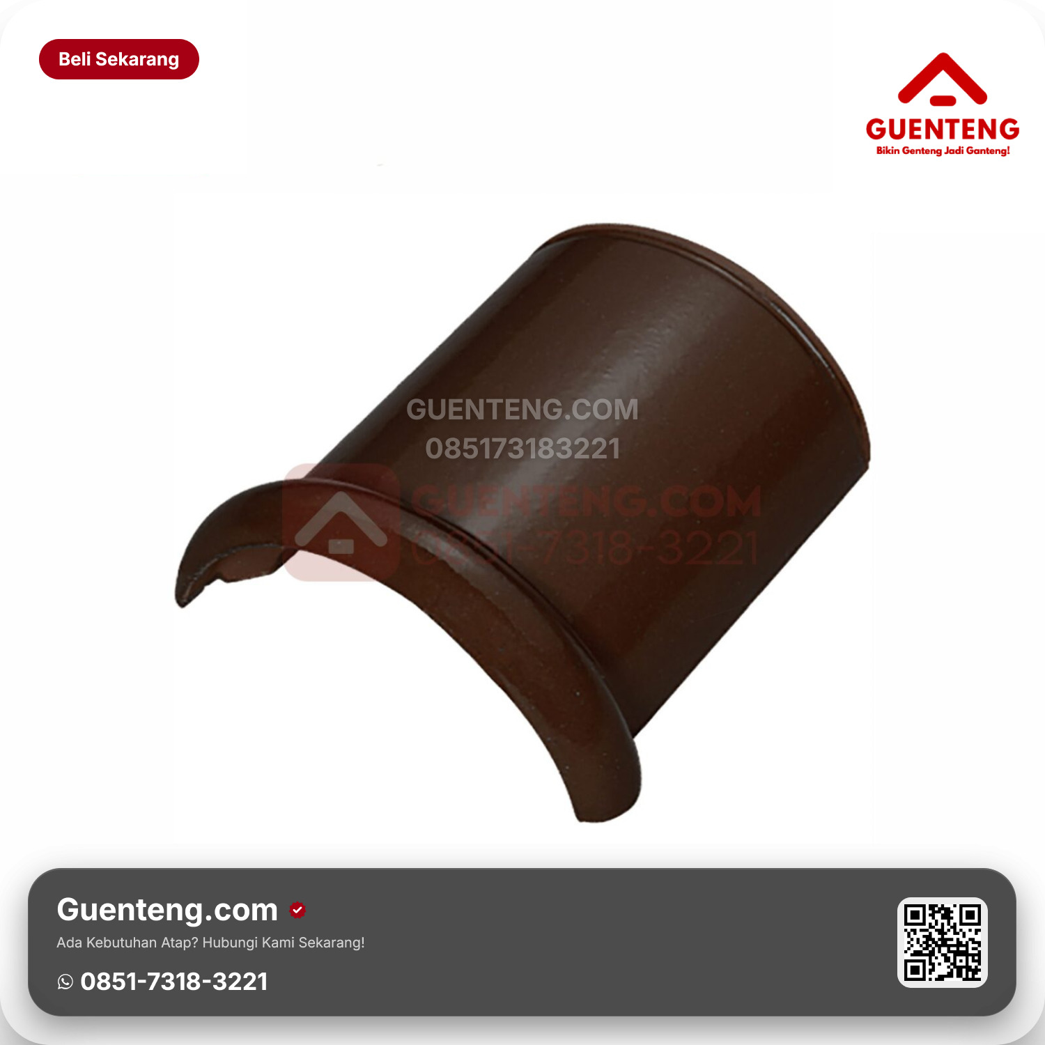 Genteng Keramik Nok Atas Kanmuri Milenio Aksesoris Medi Brown Grade 2