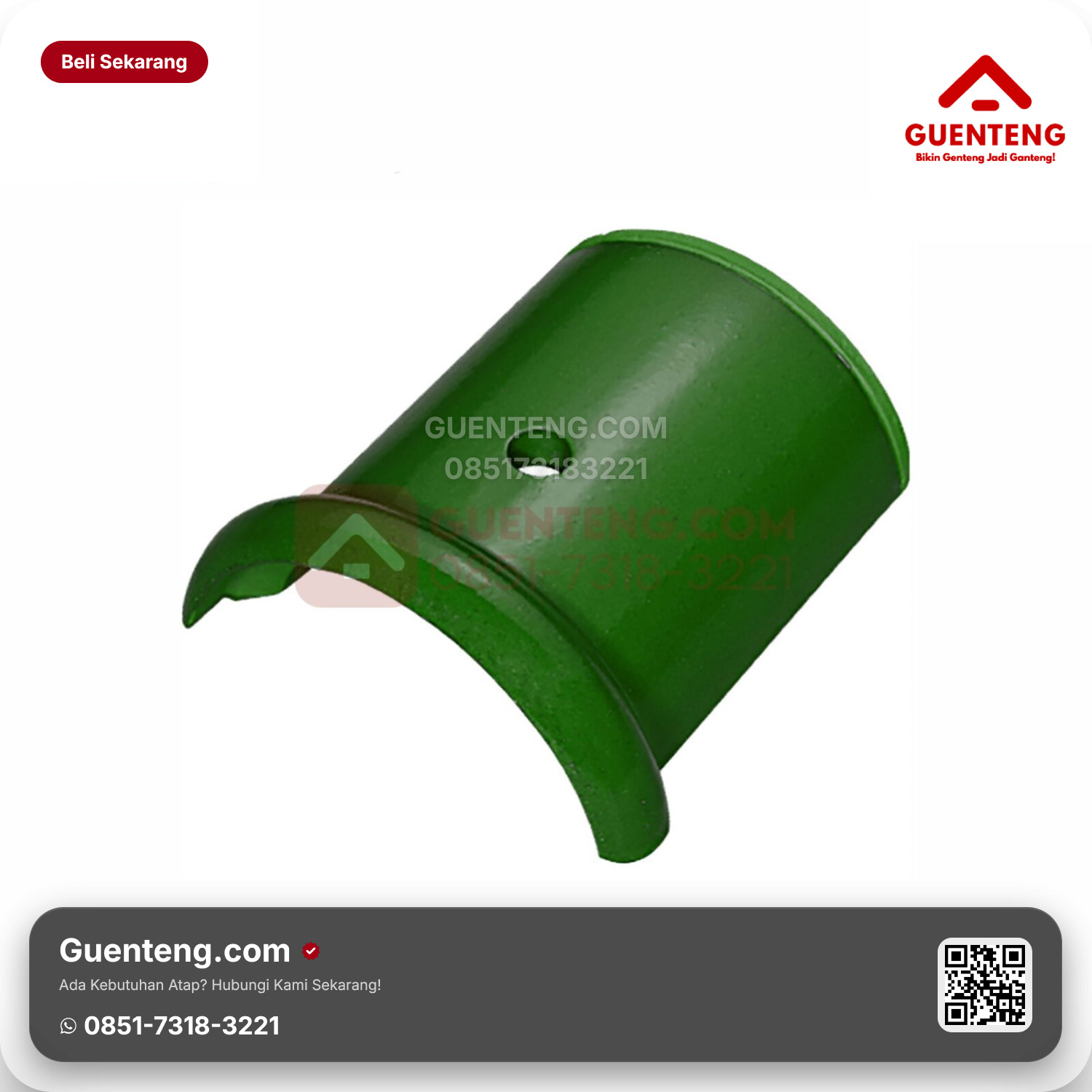 Genteng Keramik Nok Penangkal Petir Kanmuri Milenio Aksesoris Green Grade 1