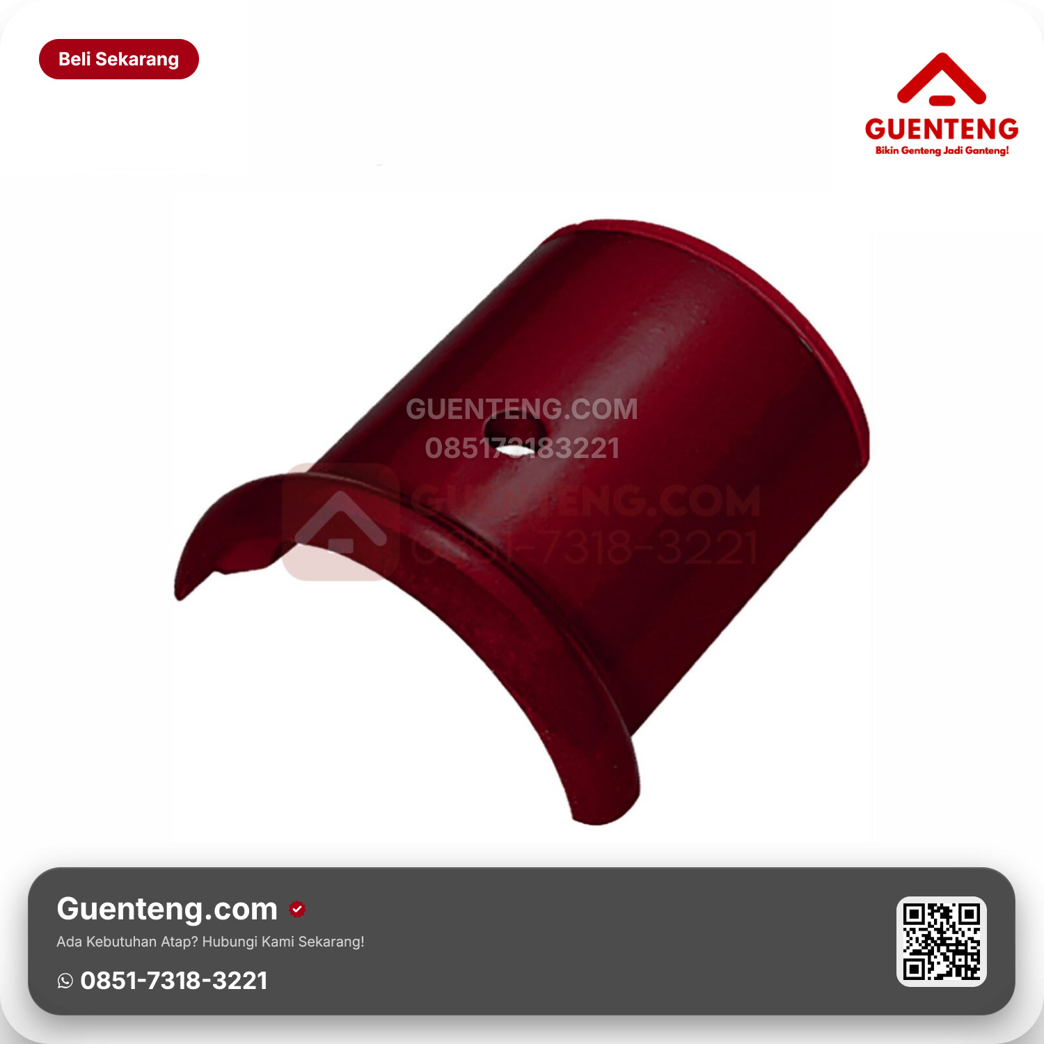Genteng Keramik Nok Penangkal Petir Kanmuri Milenio Aksesoris Maroon Grade 1