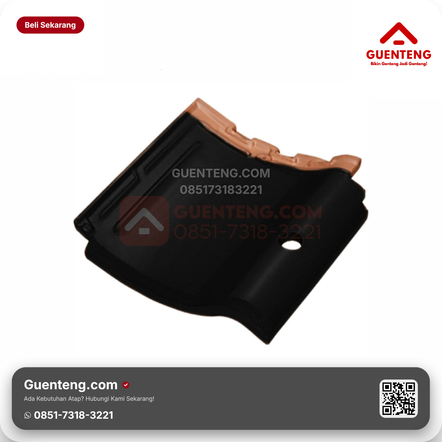 Genteng Keramik Pemanas Air Kanmuri Milenio Aksesoris Diamond Black Grade 2