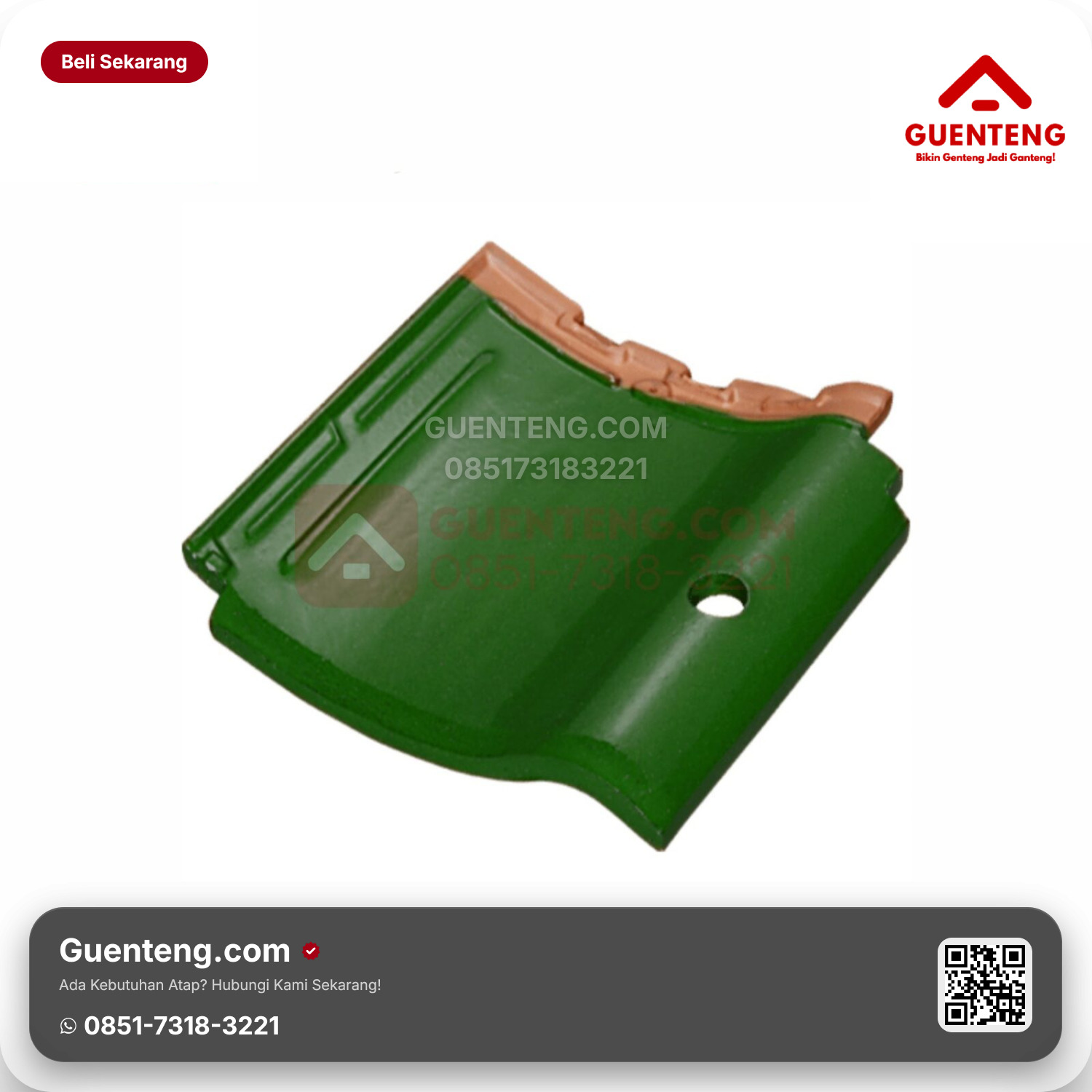 Genteng Keramik Pemanas Air Kanmuri Milenio Aksesoris Green Grade 1