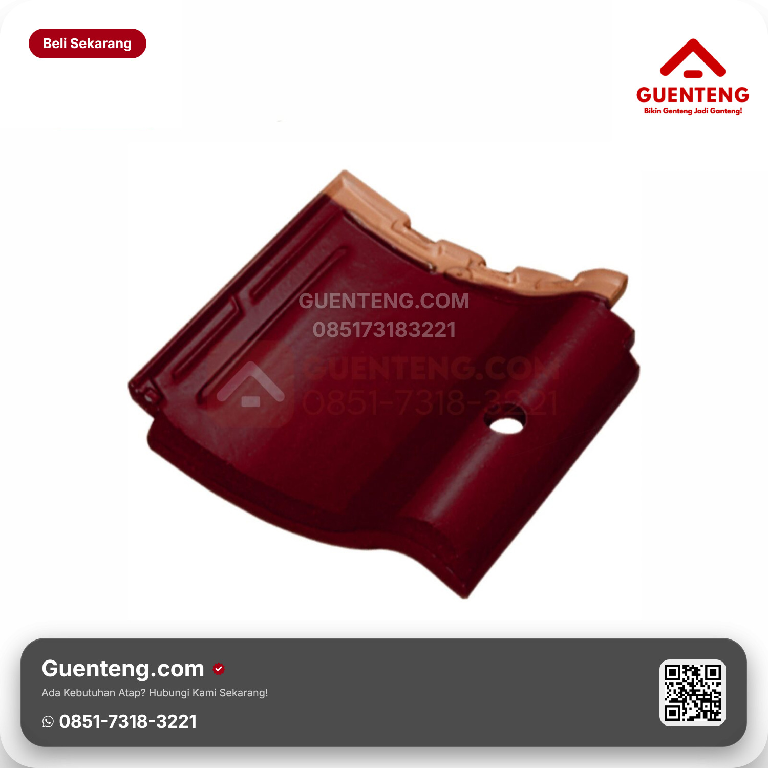 Genteng Keramik Pemanas Air Kanmuri Milenio Aksesoris Maroon Grade 1