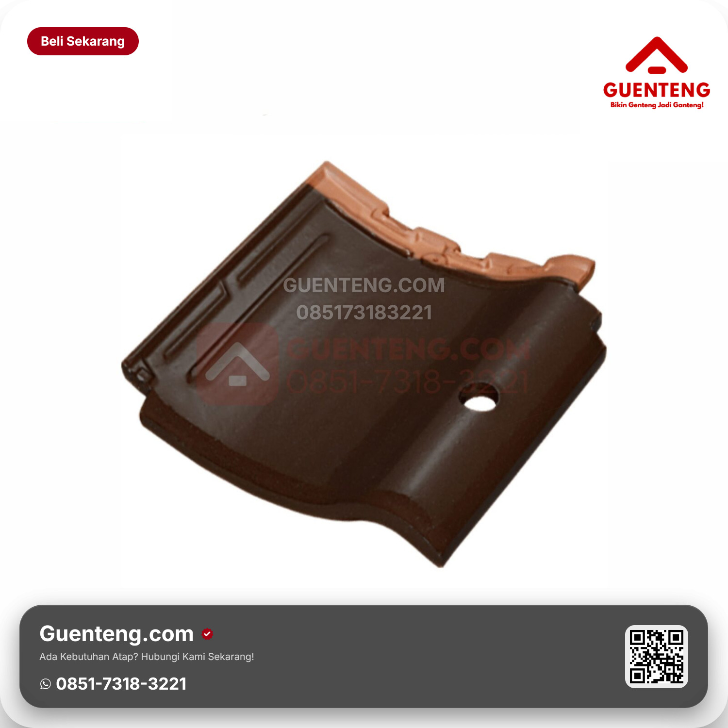 Genteng Keramik Pemanas Air Kanmuri Milenio Aksesoris Medi Brown Grade 2
