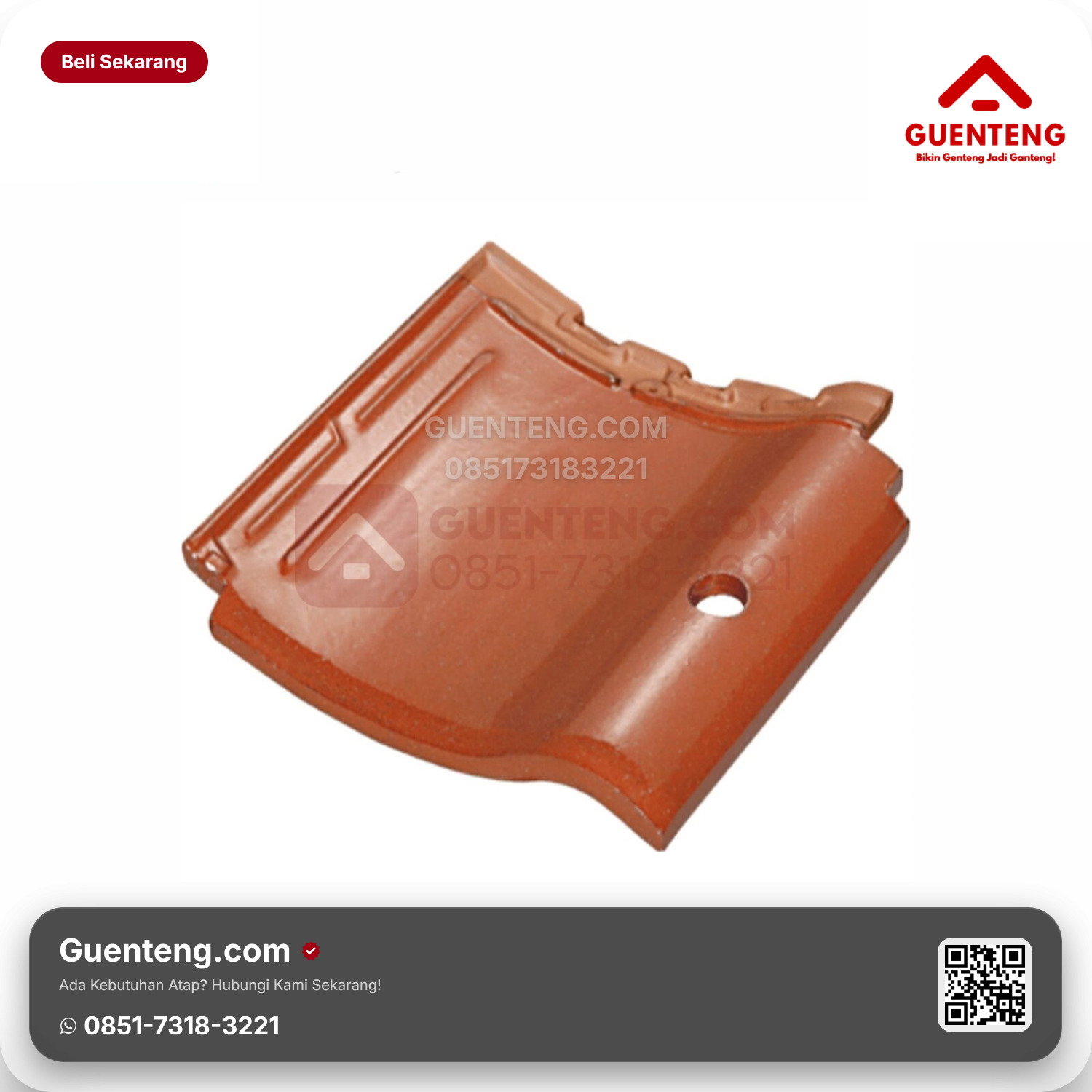 Genteng Keramik Pemanas Air Kanmuri Milenio Aksesoris Medi Red Grade 1