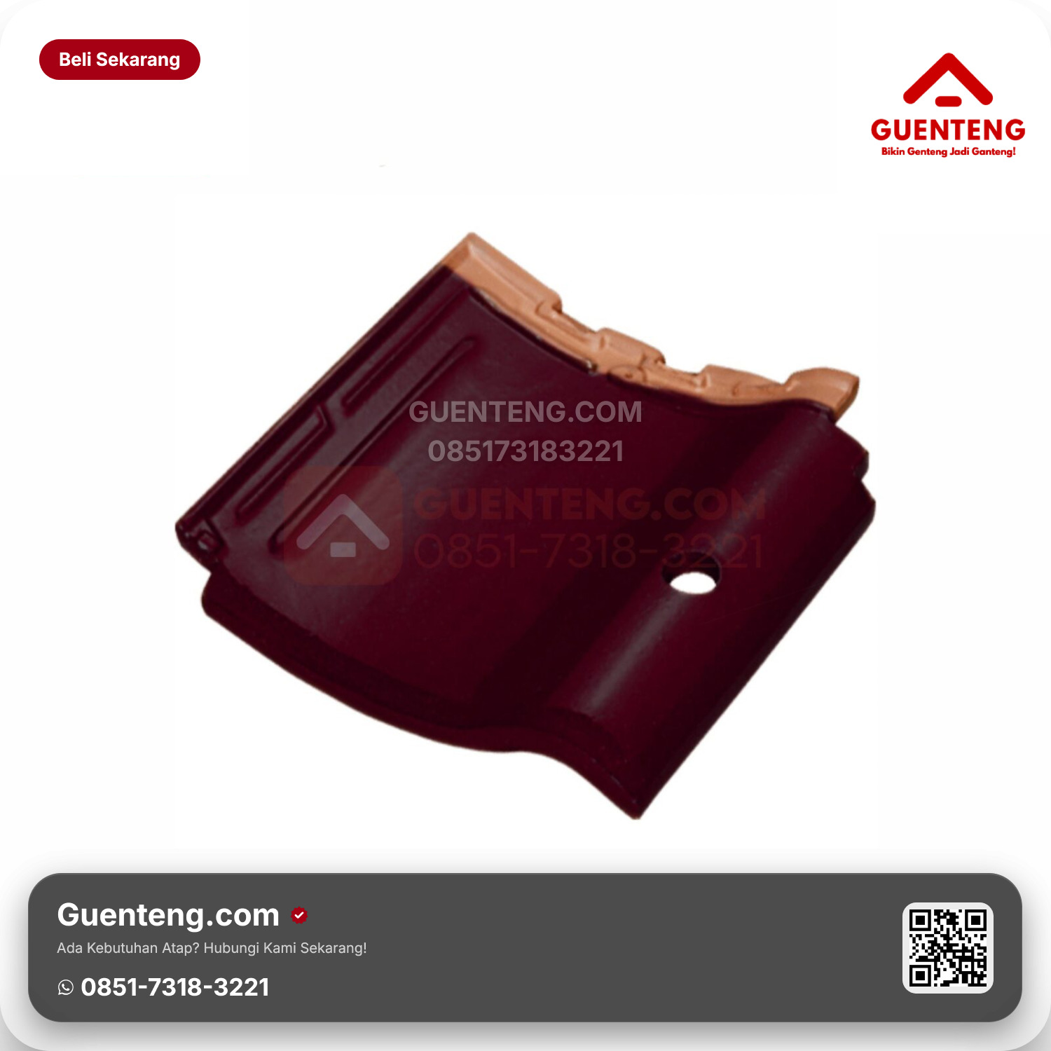 Genteng Keramik Pemanas Air Kanmuri Milenio Aksesoris Padma Red Grade 1