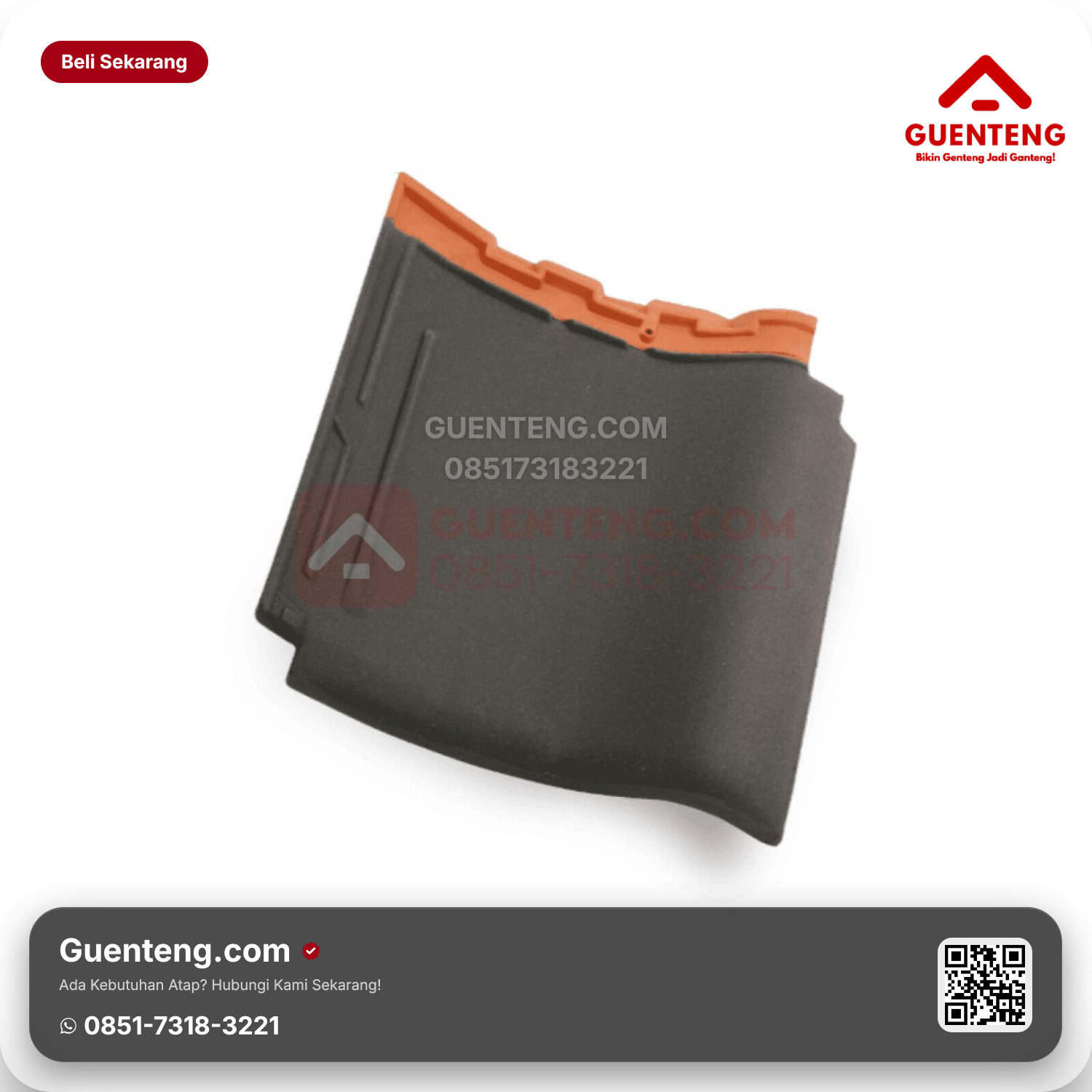 Genteng Keramik Setengah Kanmuri Milenio Aksesoris Medi Grey Grade 1