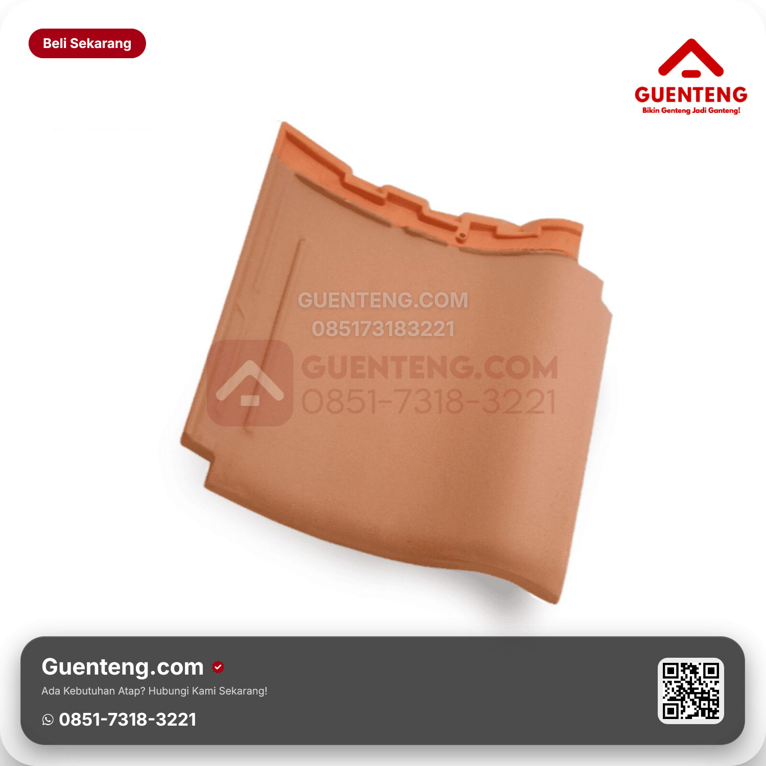 Genteng Keramik Setengah Kanmuri Milenio Aksesoris Medi Red Grade 1