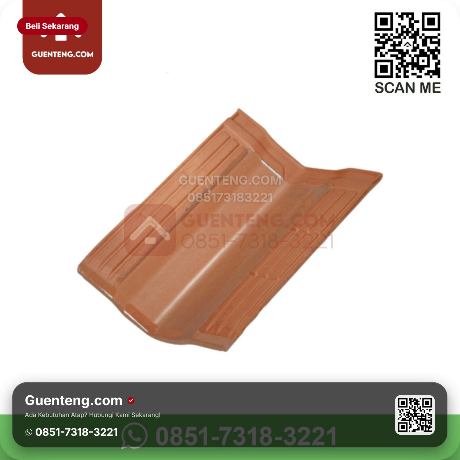 Genteng Keramik Kanmuri – Milenio Aksesoris Genteng Talang/Valley Tile Kanmuri Milenio Grade 1 Medi Red