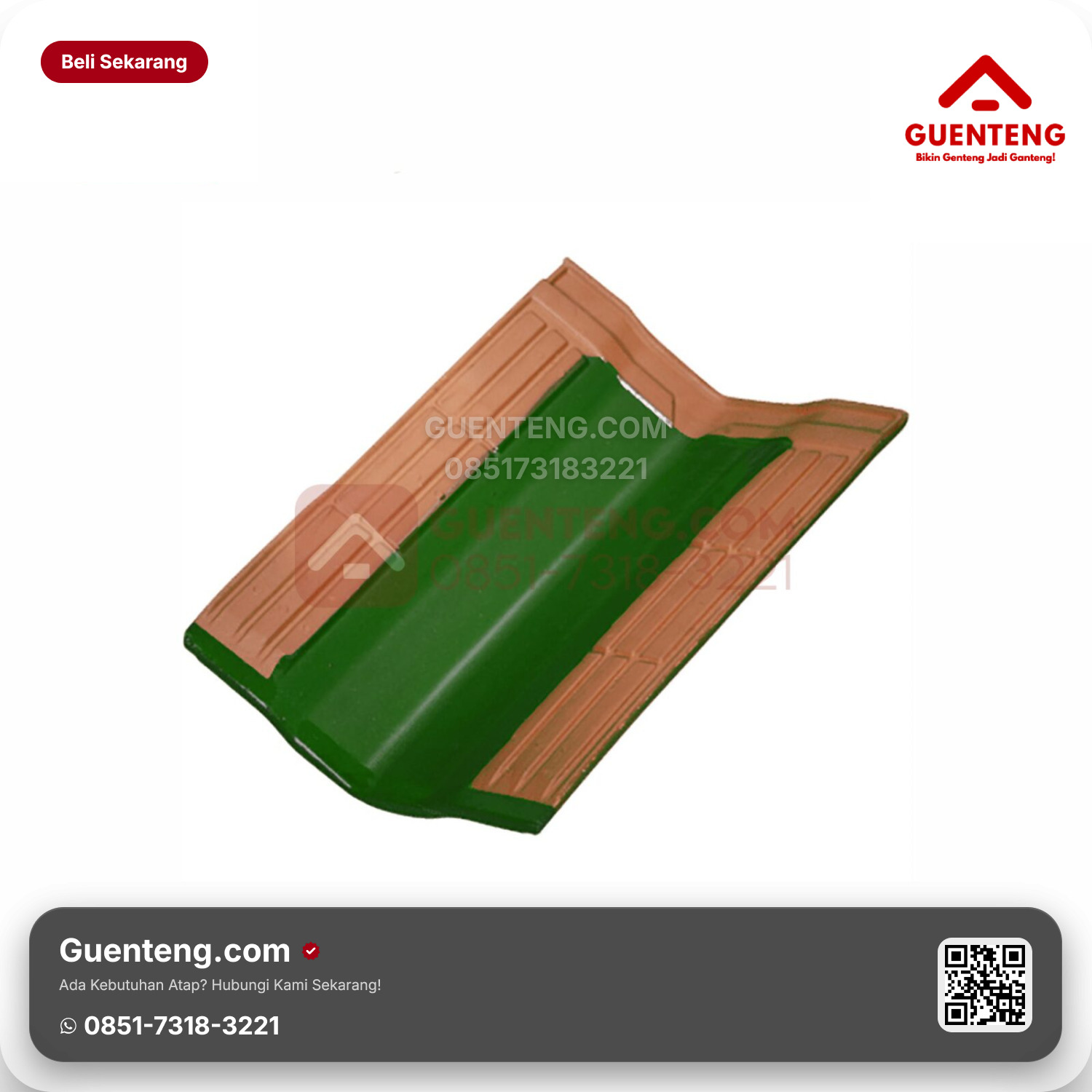 Genteng Keramik Talang/Valley Tile Kanmuri Milenio Aksesoris Green Grade 1