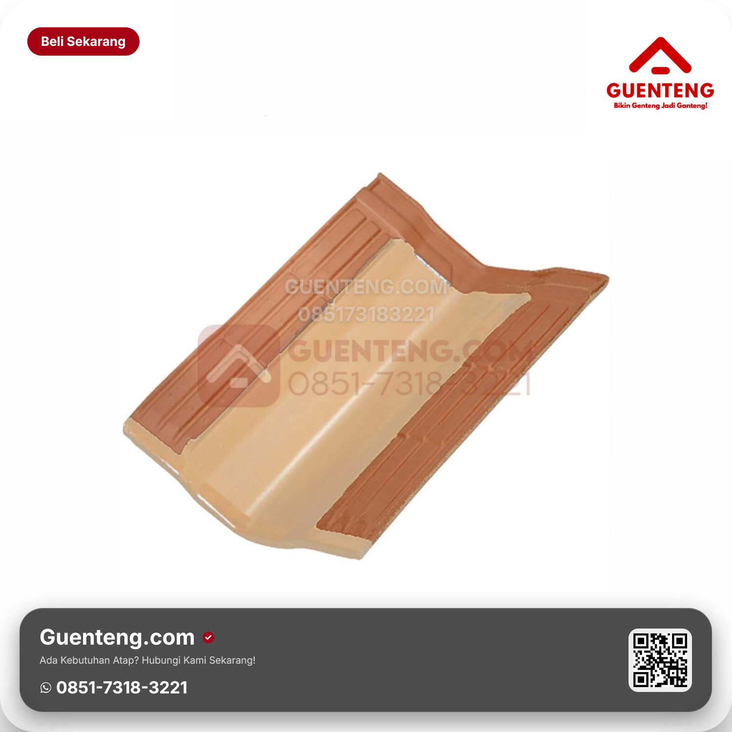 Genteng Keramik Talang/Valley Tile Kanmuri Milenio Aksesoris Medi Magnolia Grade 1