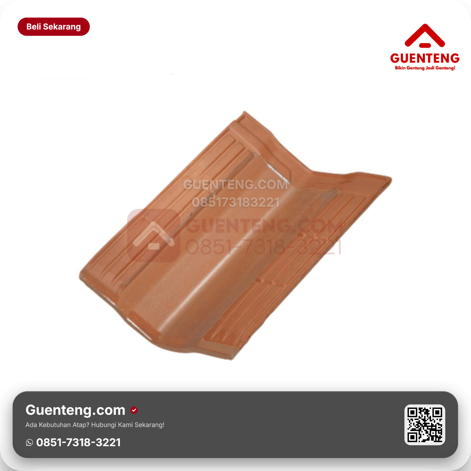 Genteng Keramik Talang/Valley Tile Kanmuri Milenio Aksesoris Medi Red Grade 2