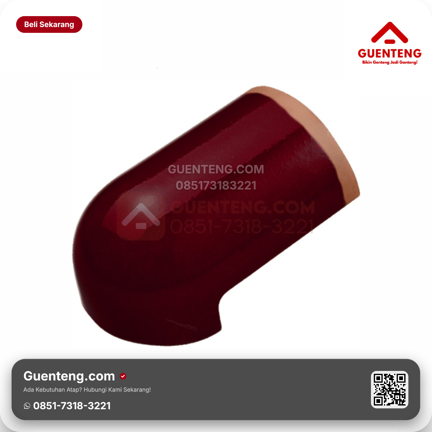 Genteng Keramik Ujung Jurai Kanmuri Milenio Aksesoris Maroon Grade 2