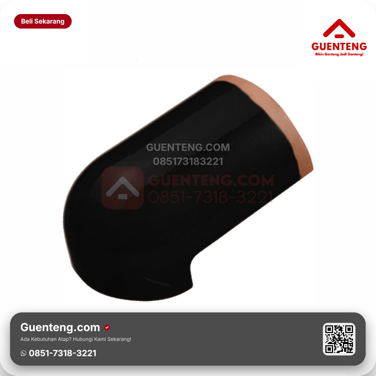 Genteng Keramik Ujung Jurai Kanmuri Milenio Aksesoris Volcanic Black Grade 1
