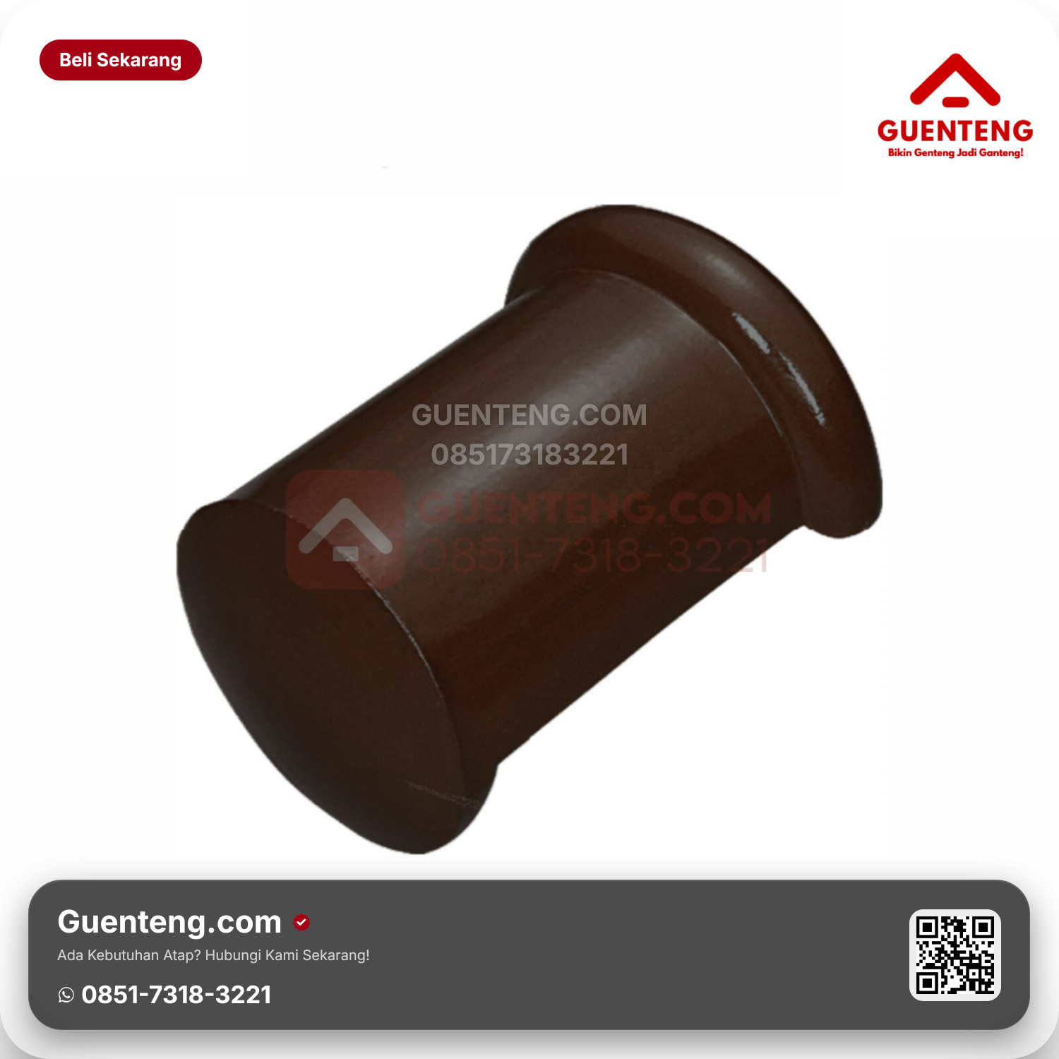 Genteng Keramik Ujung Nok Kanan Kanmuri Milenio Aksesoris Medi Brown Grade 1