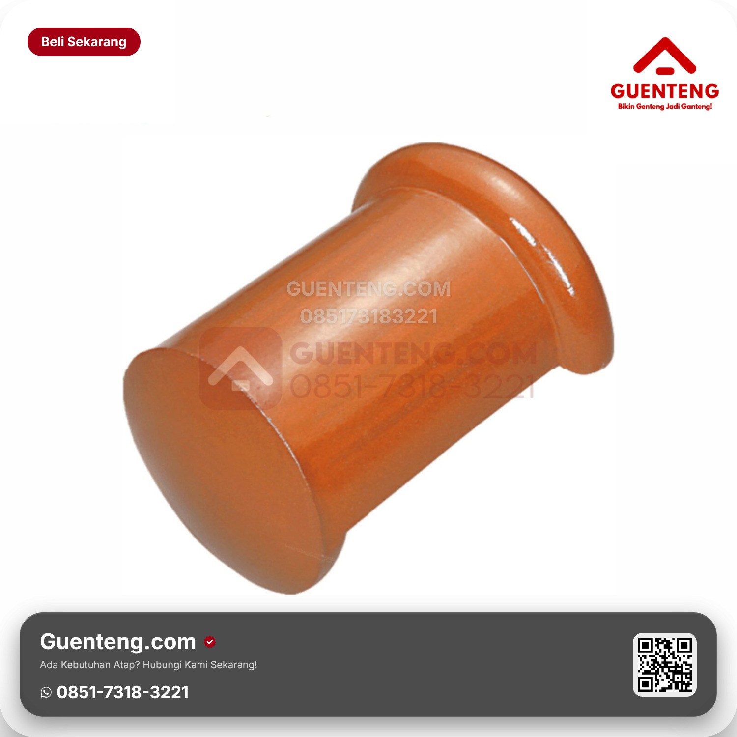 Genteng Keramik Ujung Nok Kanan Kanmuri Milenio Aksesoris Unglazed Grade 2