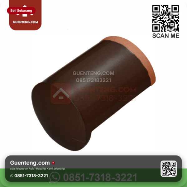Keramik Kanmuri Kanmuri Milenio Genteng Ujung Nok Kiri Kanmuri Milenio Grade 1 Brown Pcs