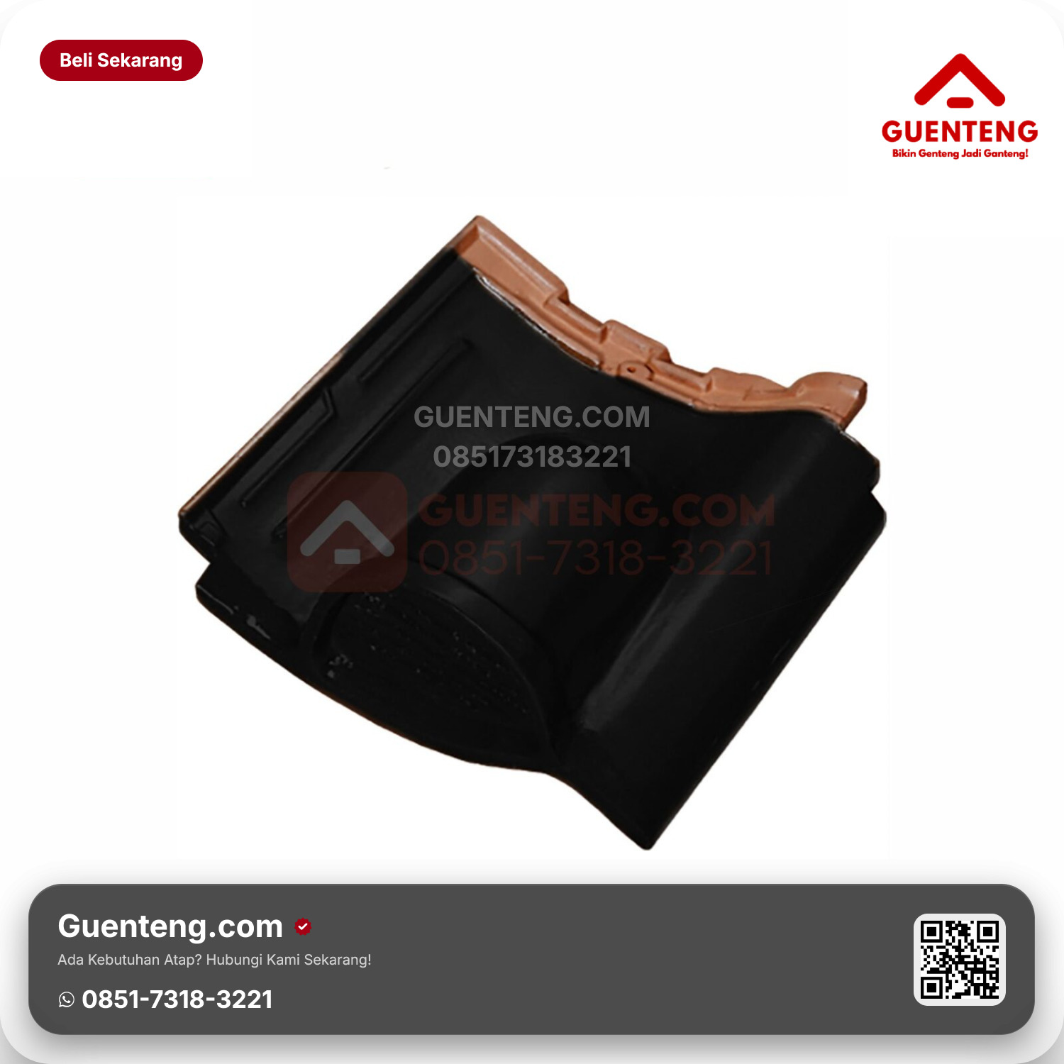Genteng Keramik Ventilasi Kanmuri Milenio Aksesoris Diamond Black Grade 1