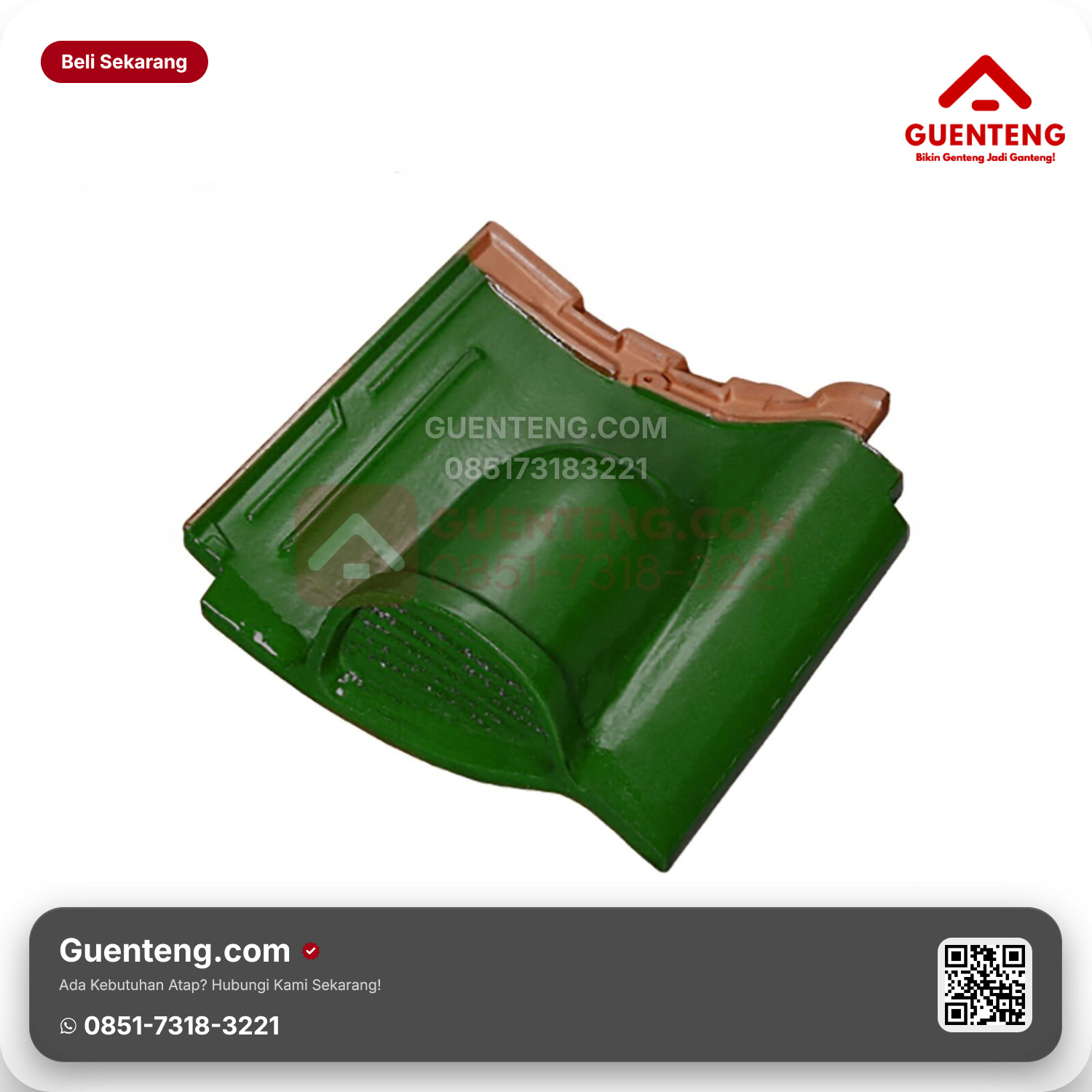 Genteng Keramik Ventilasi Kanmuri Milenio Aksesoris Green Grade 1
