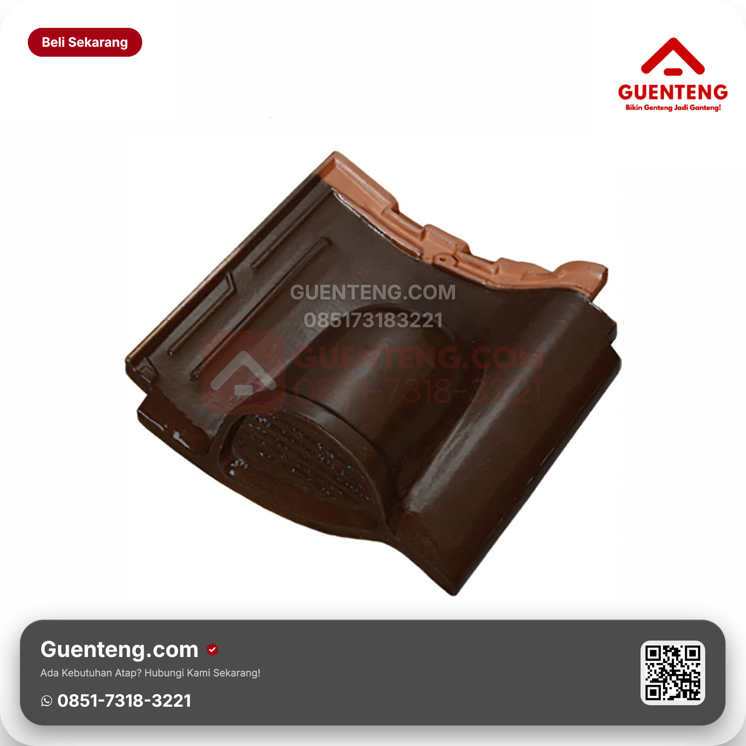 Genteng Keramik Ventilasi Kanmuri Milenio Aksesoris Medi Brown Grade 2