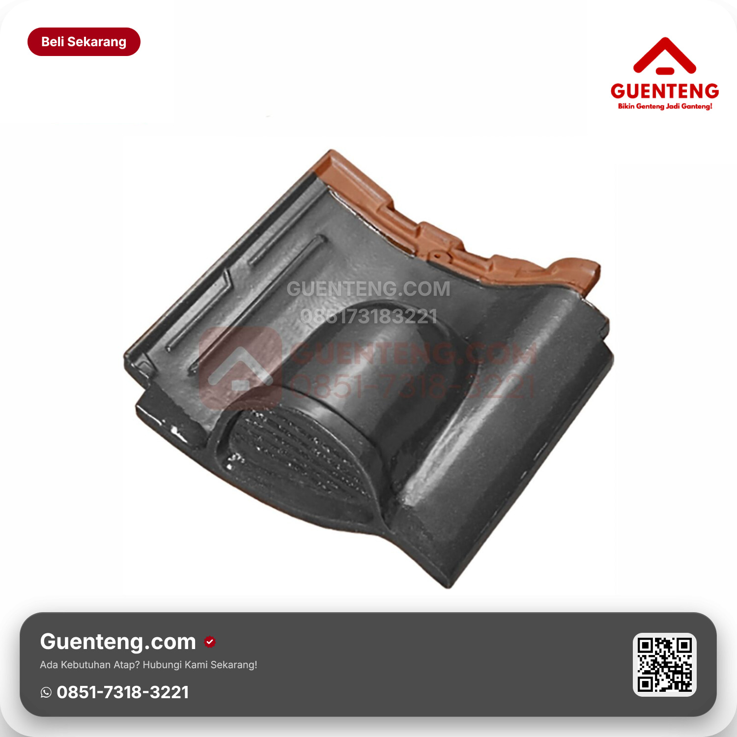 Genteng Keramik Ventilasi Kanmuri Milenio Aksesoris Medi Grey Grade 2