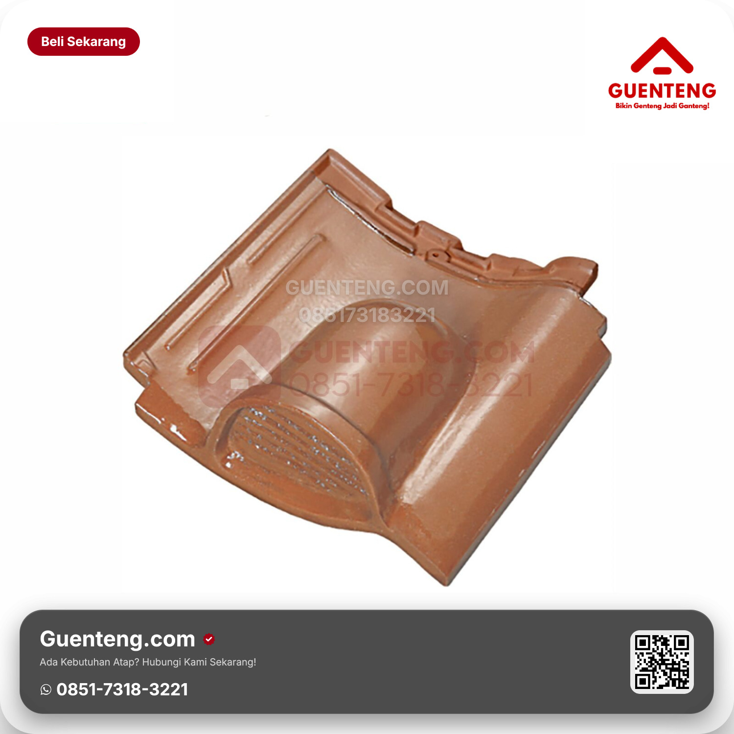 Genteng Keramik Ventilasi Kanmuri Milenio Aksesoris Medi Orange Grade 1