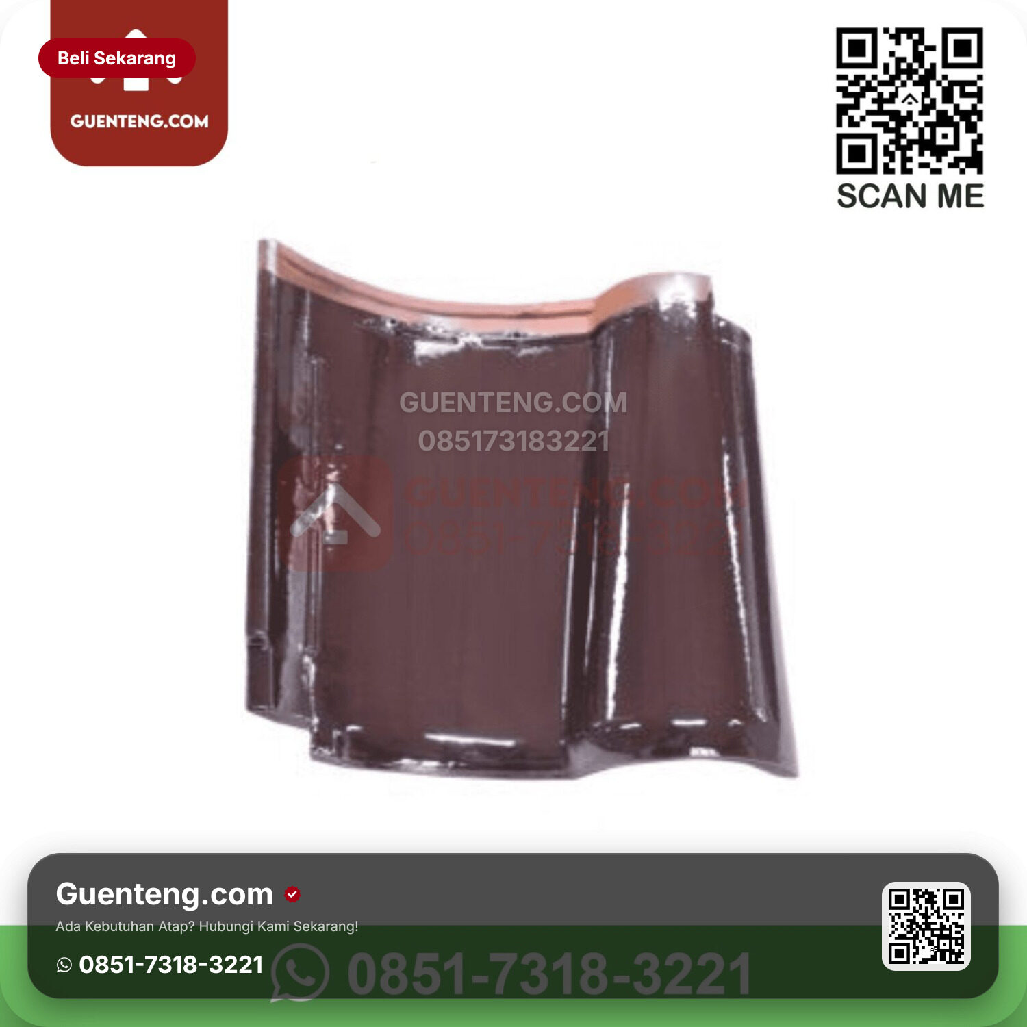 Genteng Keramik KIA – Genteng Utama KIA Grade 2 Coco Brown