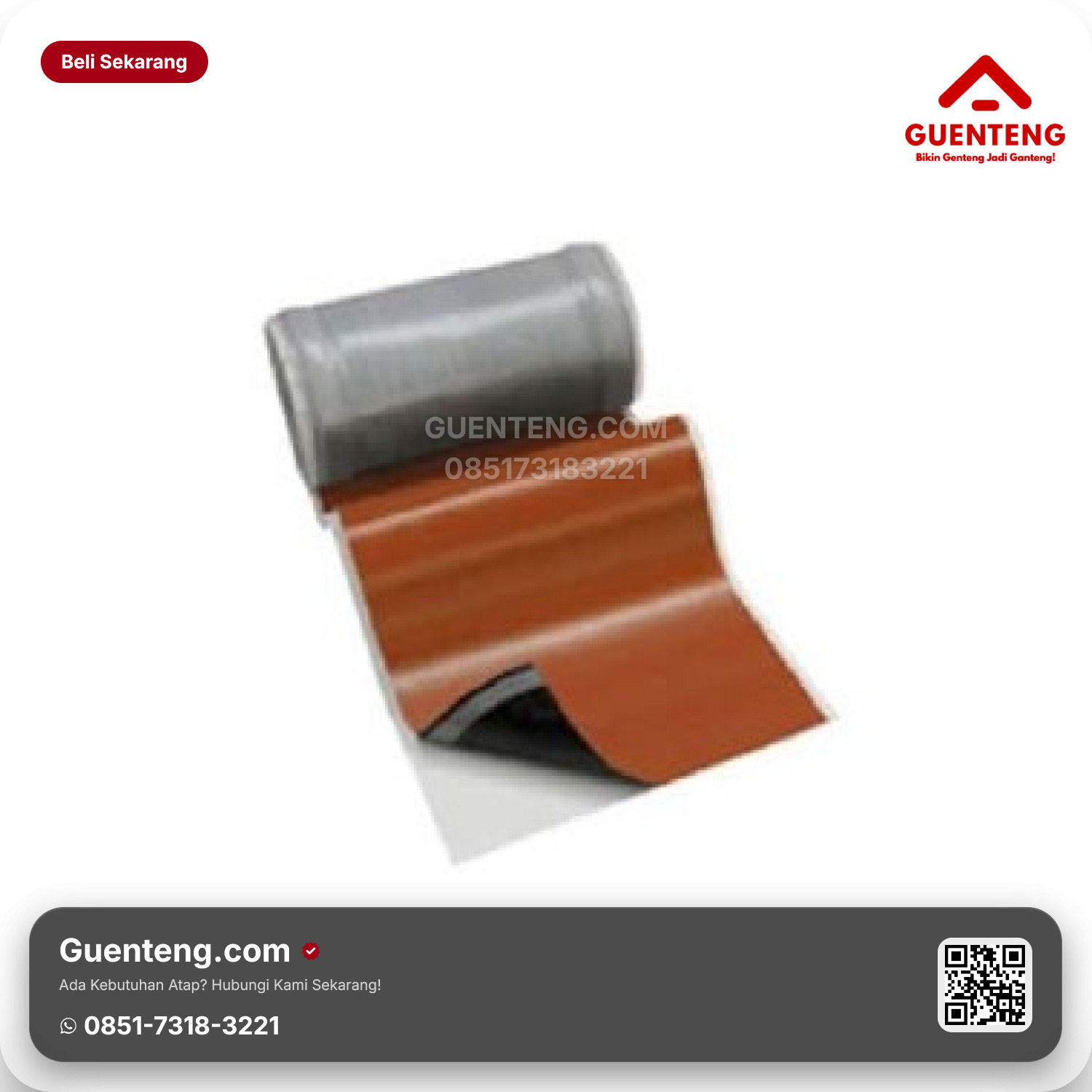Genteng Keramik Roof Component Wakaflex Black & Brown — 280 x 3.000 mm
