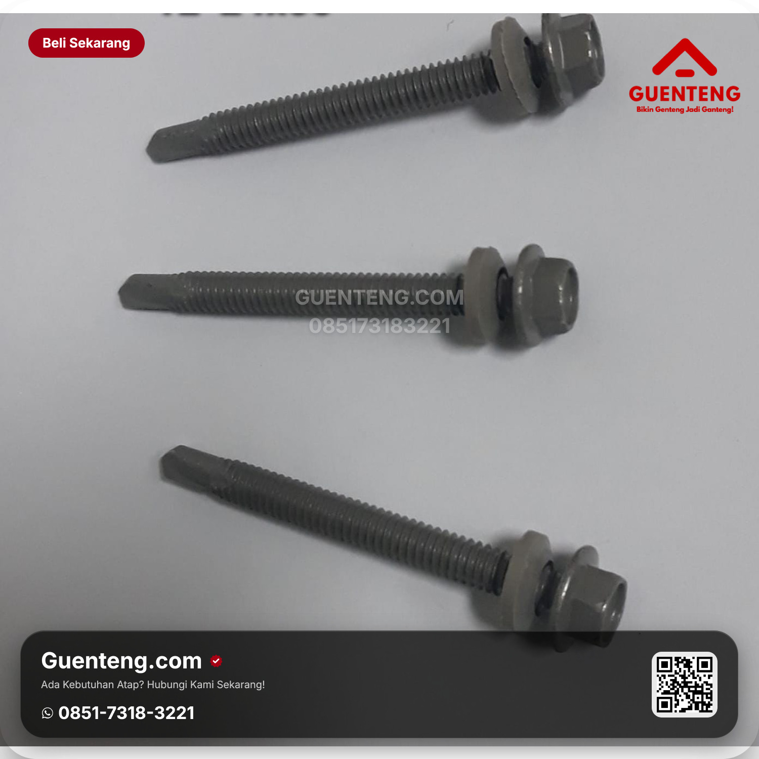 Genteng Baja Ringan Taso SCREW ROOFING FLANGEHEAD 12-24 X 55 GREY