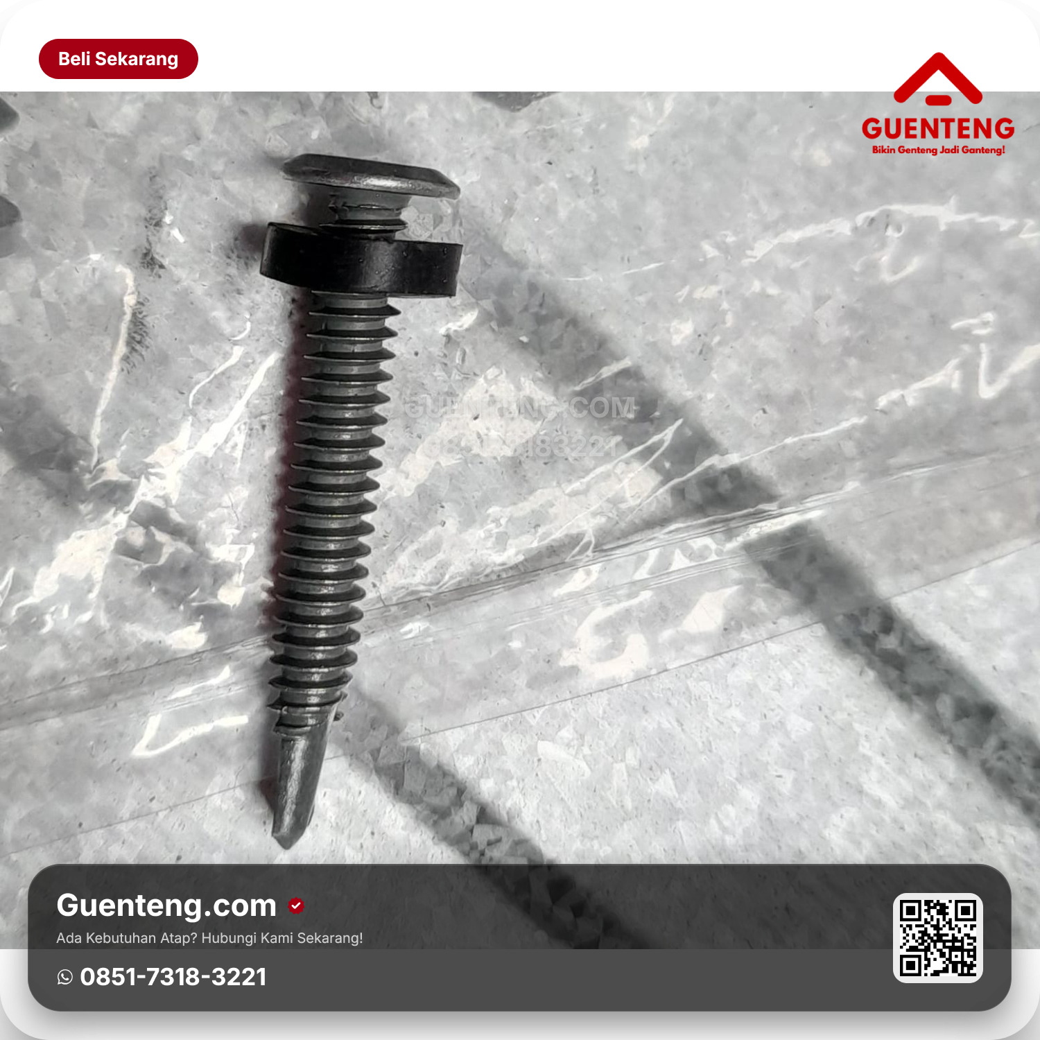 Genteng Baja Ringan Taso SCREW ROOFING WAFERHEAD 10-24 X 35 GREY