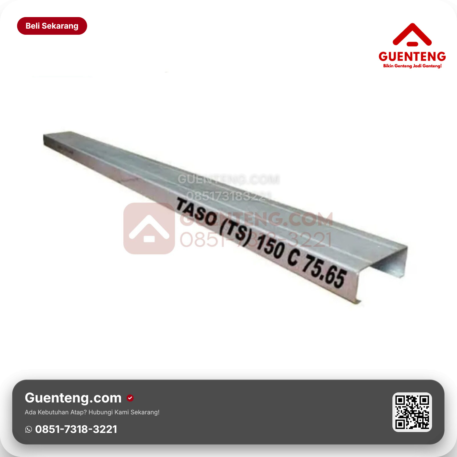 Genteng Baja Ringan TASO (TS) C75.65 X 6000 MM Canal C