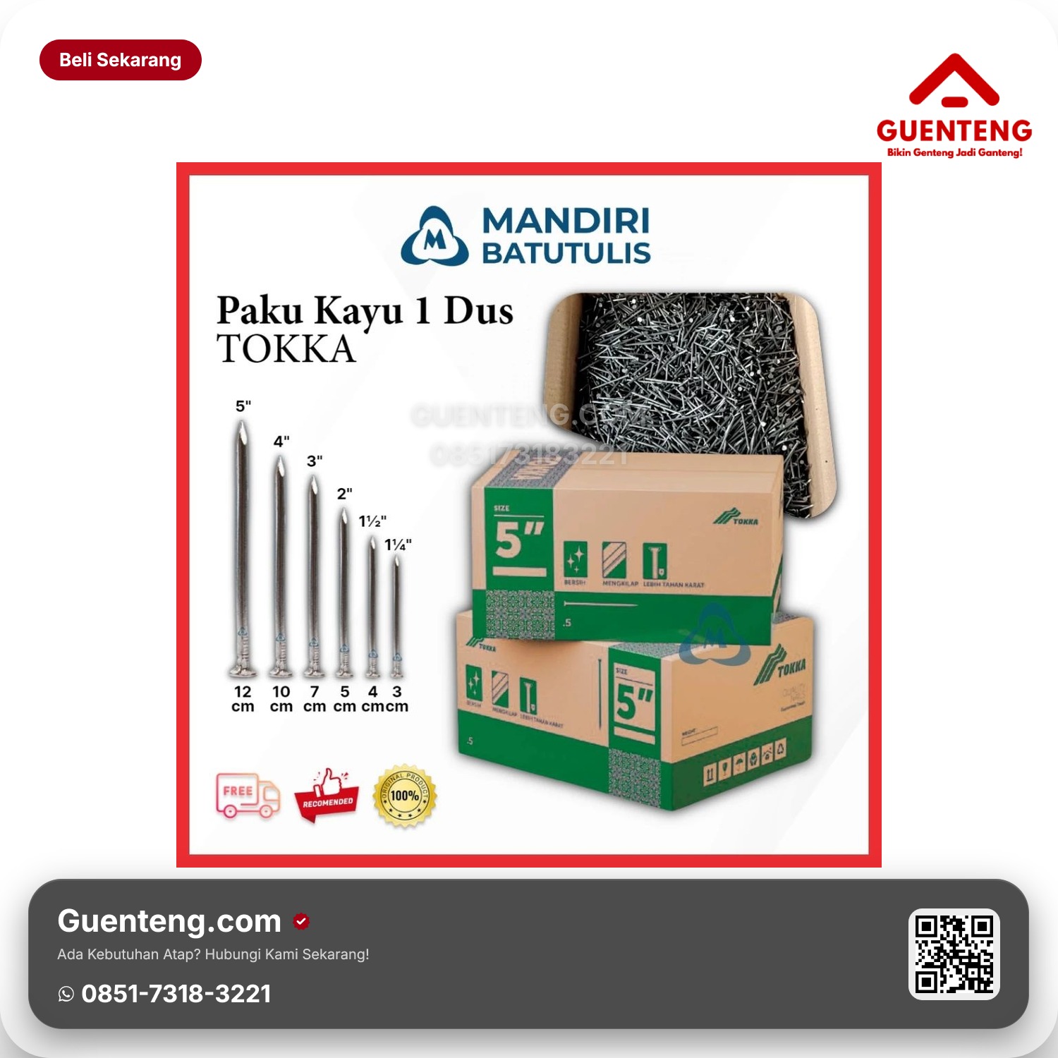 Distributor Resmi Paku Kayu (Per Dus / Pack) Terlengkap & Bergaransi