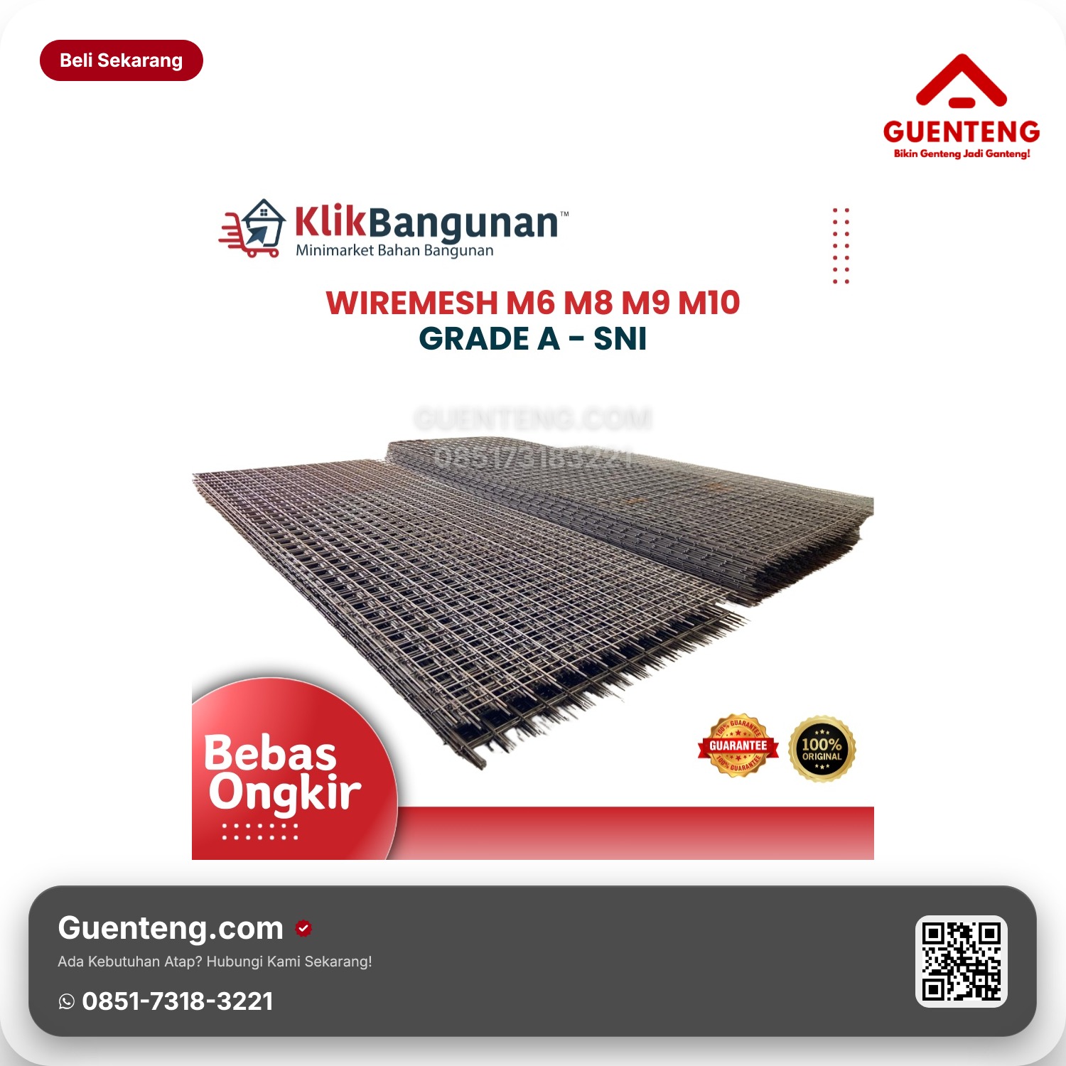 Distributor Resmi Wiremesh M6 (2.1 x 5.4 m) Terlengkap & Bergaransi