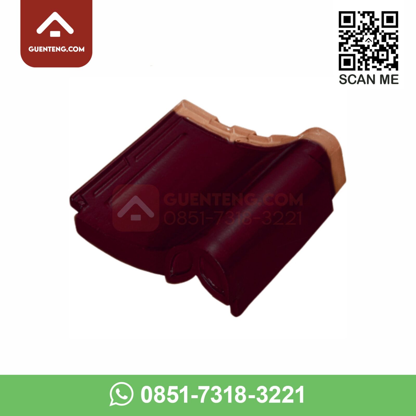 Lisplang Kanan Hiasan Akhir Km 4 Ha Aksesoris Genteng Keramik Kanmuri Milenio Warna Wine Red