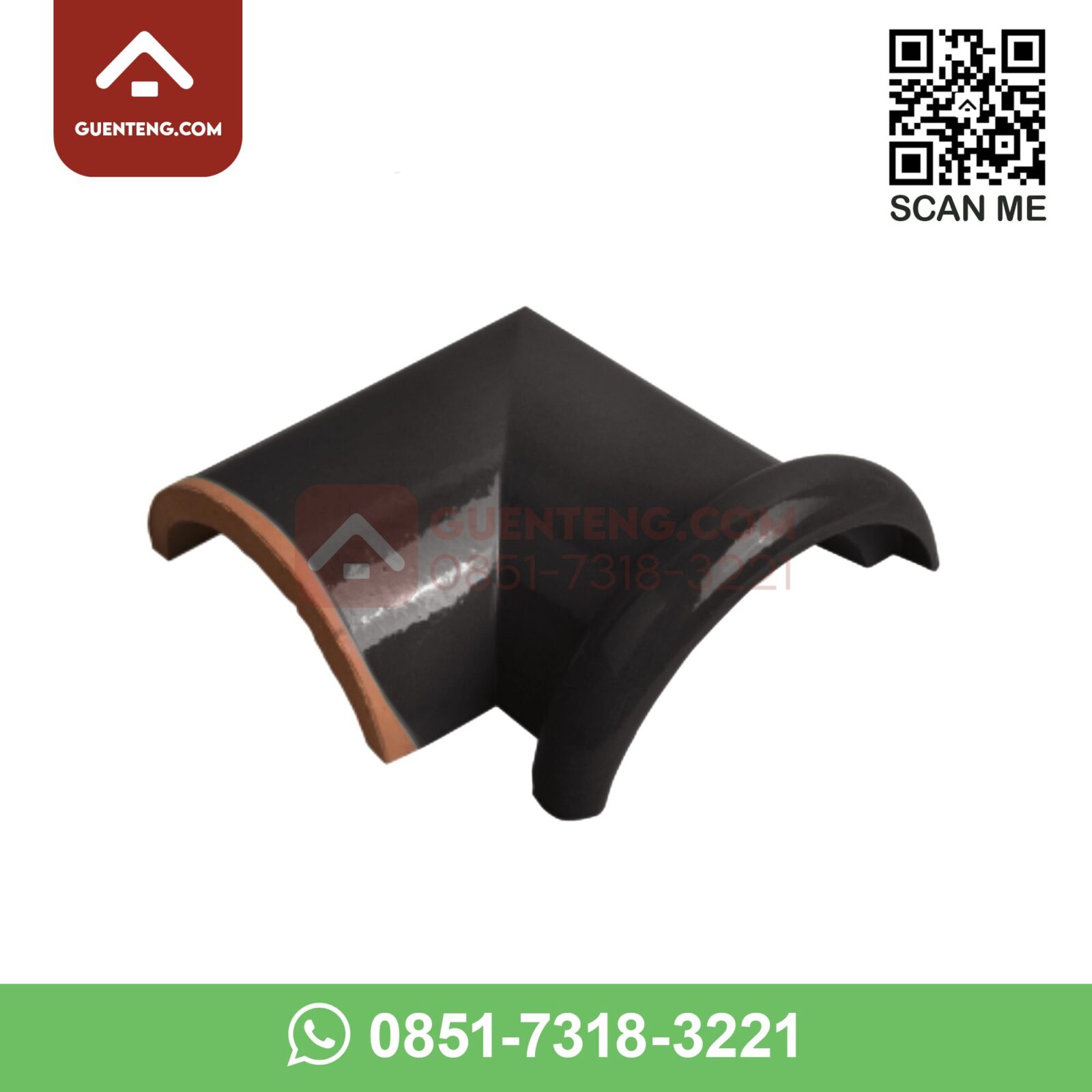 M-10B Nok 2 Arah Kanan (2 Forked Ridge Right) Aksesoris Genteng Keramik M Class Warna Mahogany m 10b nok 2 arah kanan 2 forked ridge right aksesoris genteng keramik m class warna mahogany